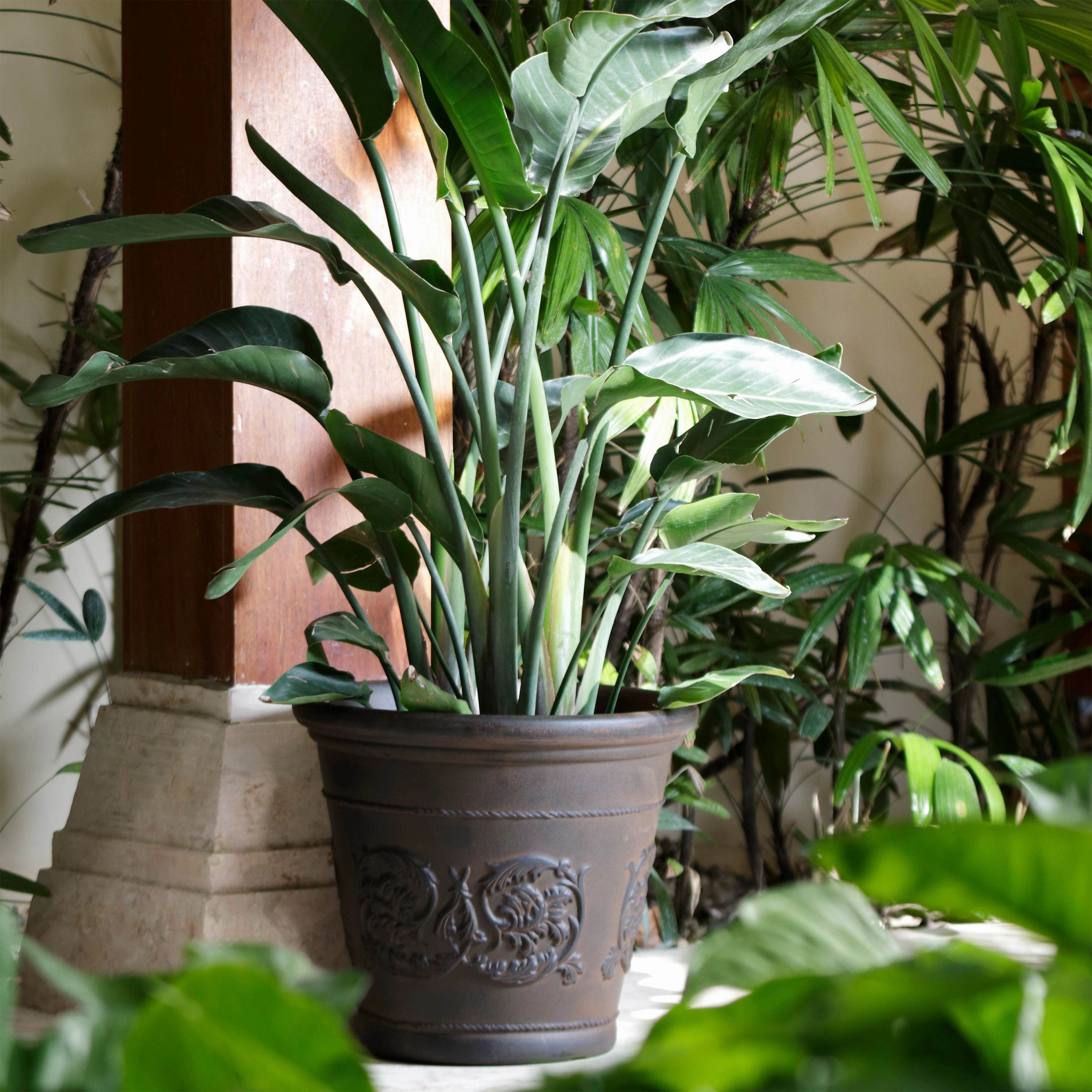 Sunnydaze Arabella Polyresin Outdoor Flower Pot Planter