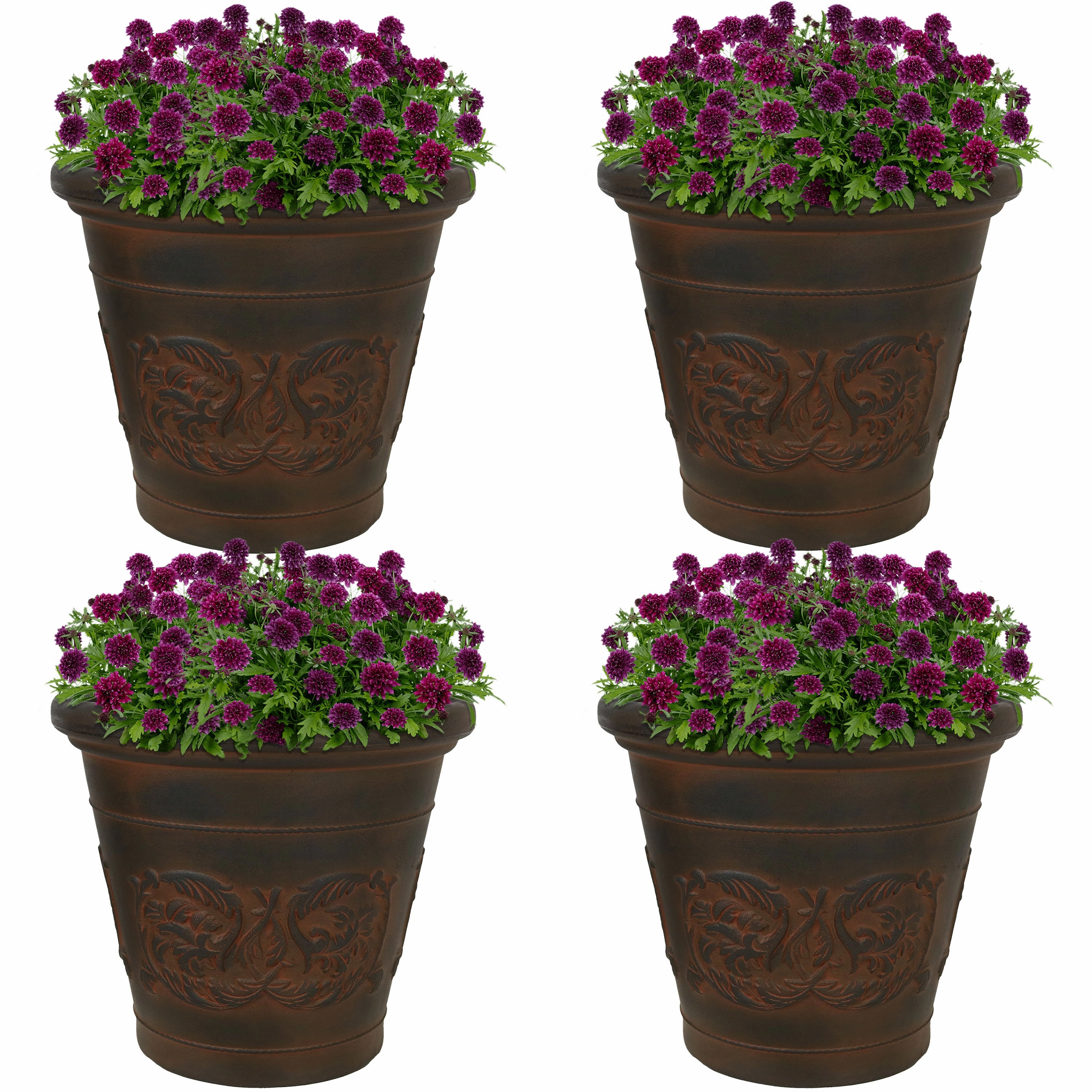 Sunnydaze Arabella Polyresin Outdoor Flower Pot Planter