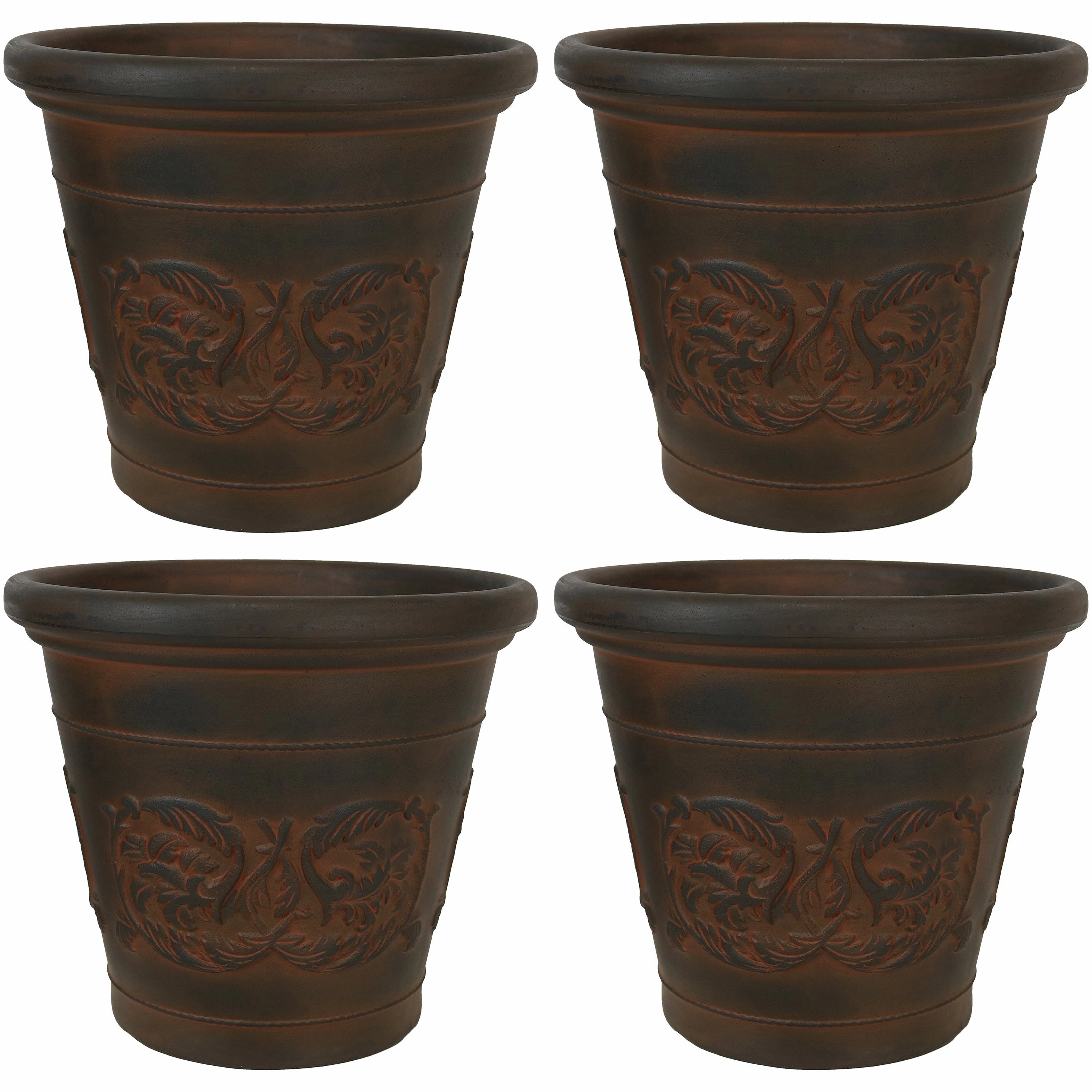 Sunnydaze Arabella Polyresin Outdoor Flower Pot Planter