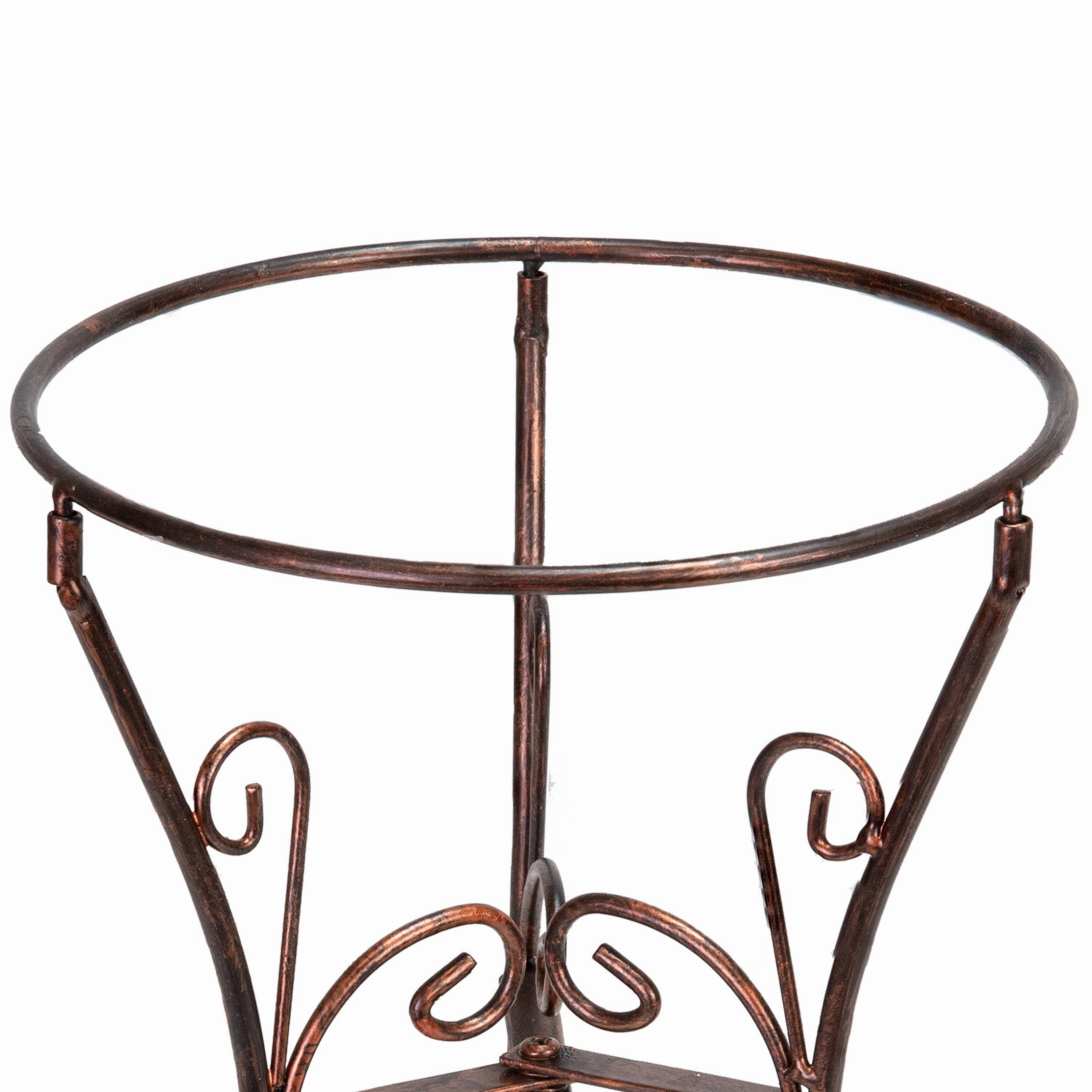 Sunnydaze Black Steel Decorative Scroll Outdoor Gazing Ball Stand - 11"