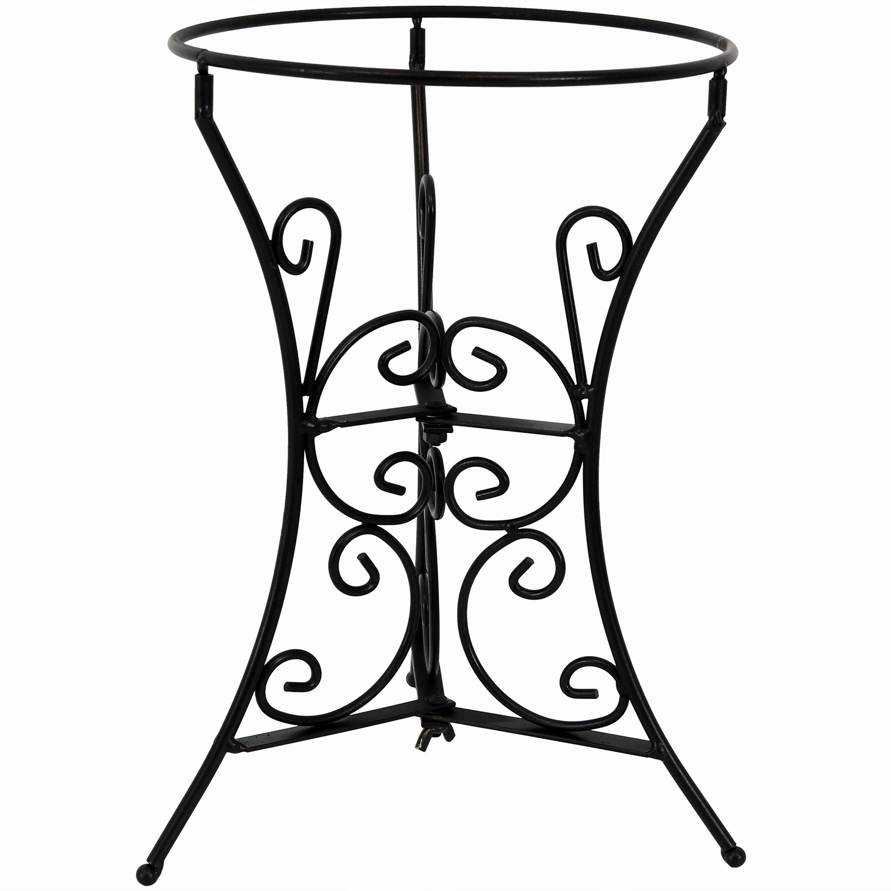 Sunnydaze Black Steel Decorative Scroll Outdoor Gazing Ball Stand - 11"outdoor garden decorative ornaments