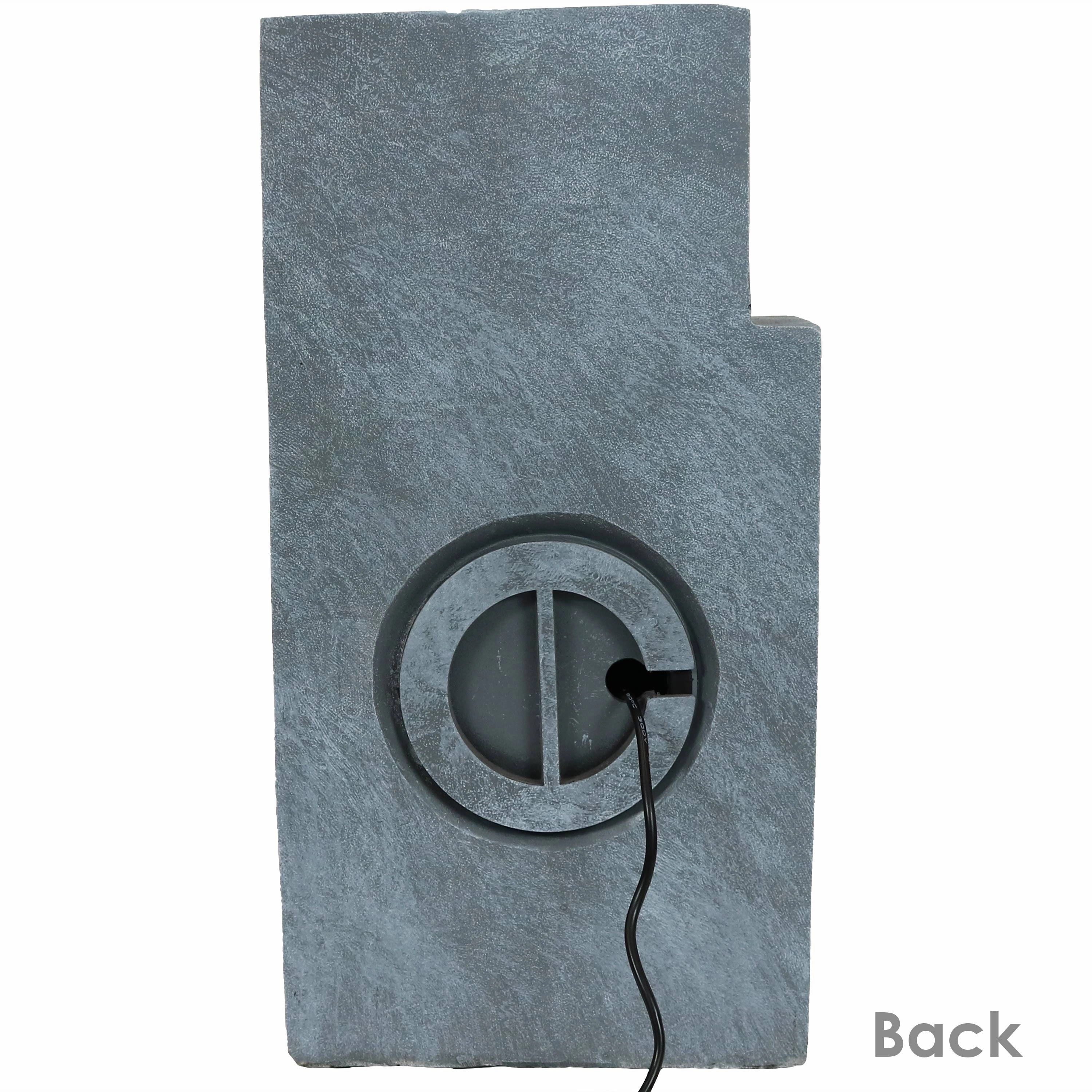 Sunnydaze Brick Wall Modern Tabletop Fountain with LED Light - 13"
