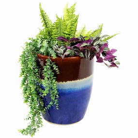 Sunnydaze Captivating Vista Ceramic Planter - 14" decorative outdoor planter box designs