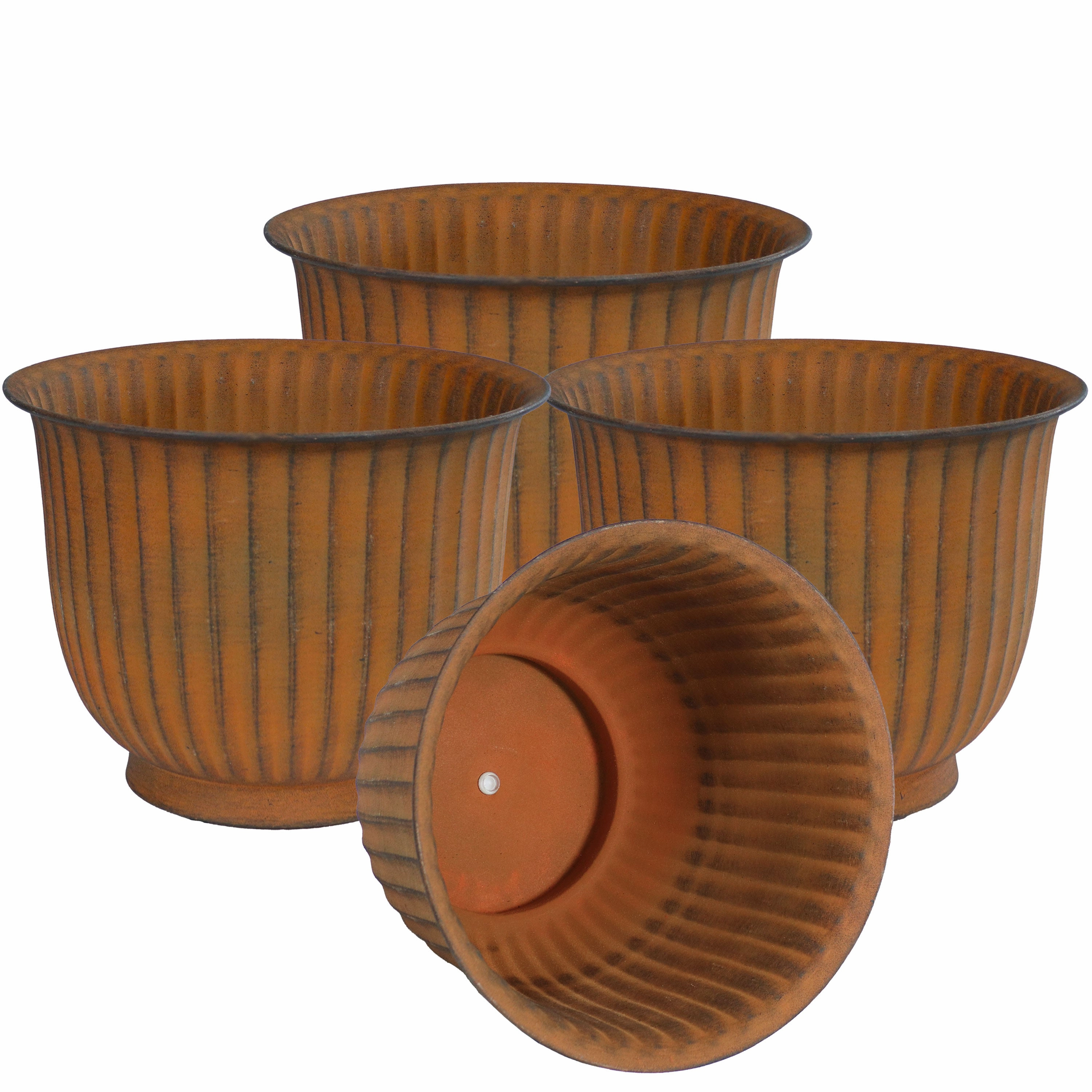 Sunnydaze Carlotta Metal Outdoor Plant Pots - 14.75"