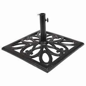 Sunnydaze Cast Iron Imperial Black Geometric Umbrella Base - 22"outdoor patio furniture set