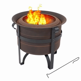 Sunnydaze Cauldron-Style Outdoor Smokeless Fire Pit - 23"portable outdoor fire pit with lid