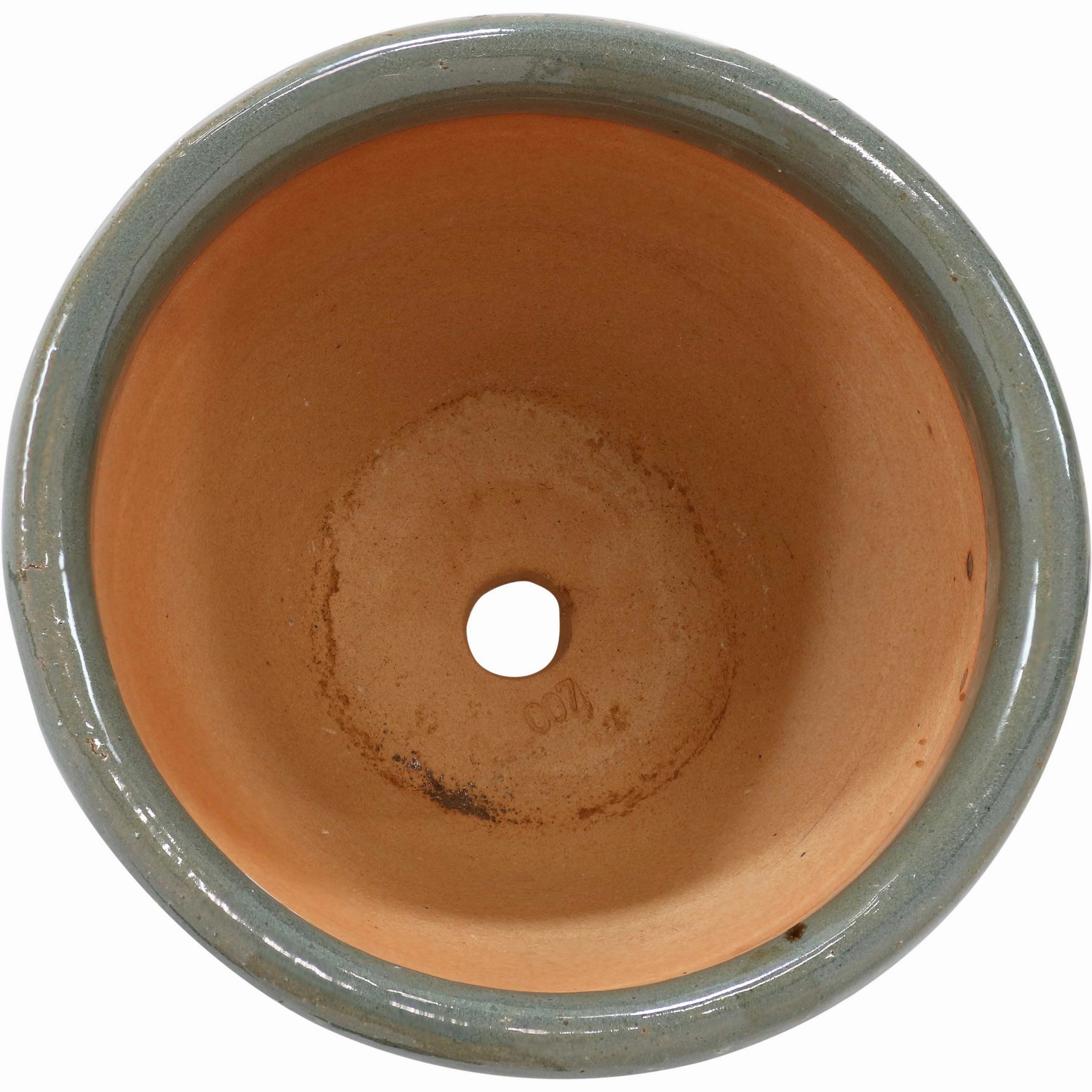 Sunnydaze Chalet Glazed Ceramic Planter with Drainage Holes - Set of 2