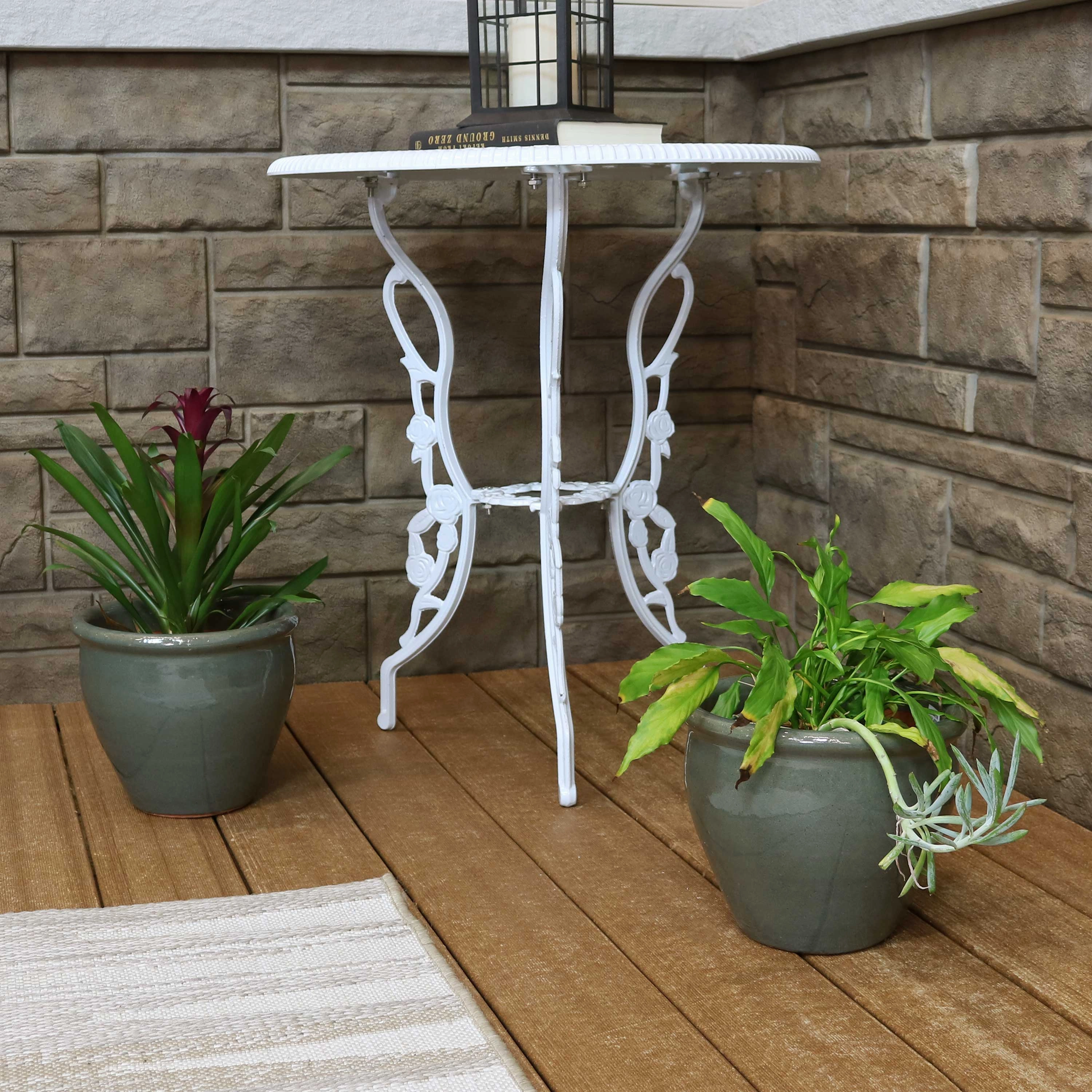 Sunnydaze Chalet Glazed Ceramic Planter with Drainage Holes - Set of 2