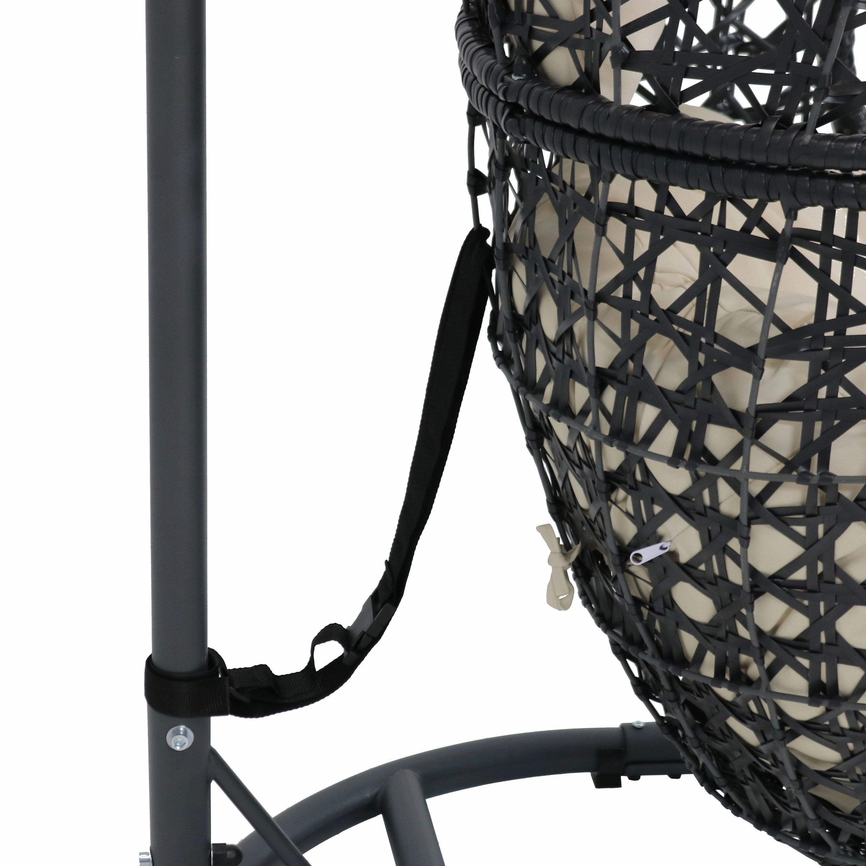 Sunnydaze Cordelia Hanging Egg Chair with Steel Stand and Cushion