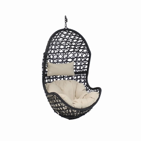 Sunnydaze Cordelia Outdoor Hanging Egg Chair with Cushionegg swing chair for outdoor use
