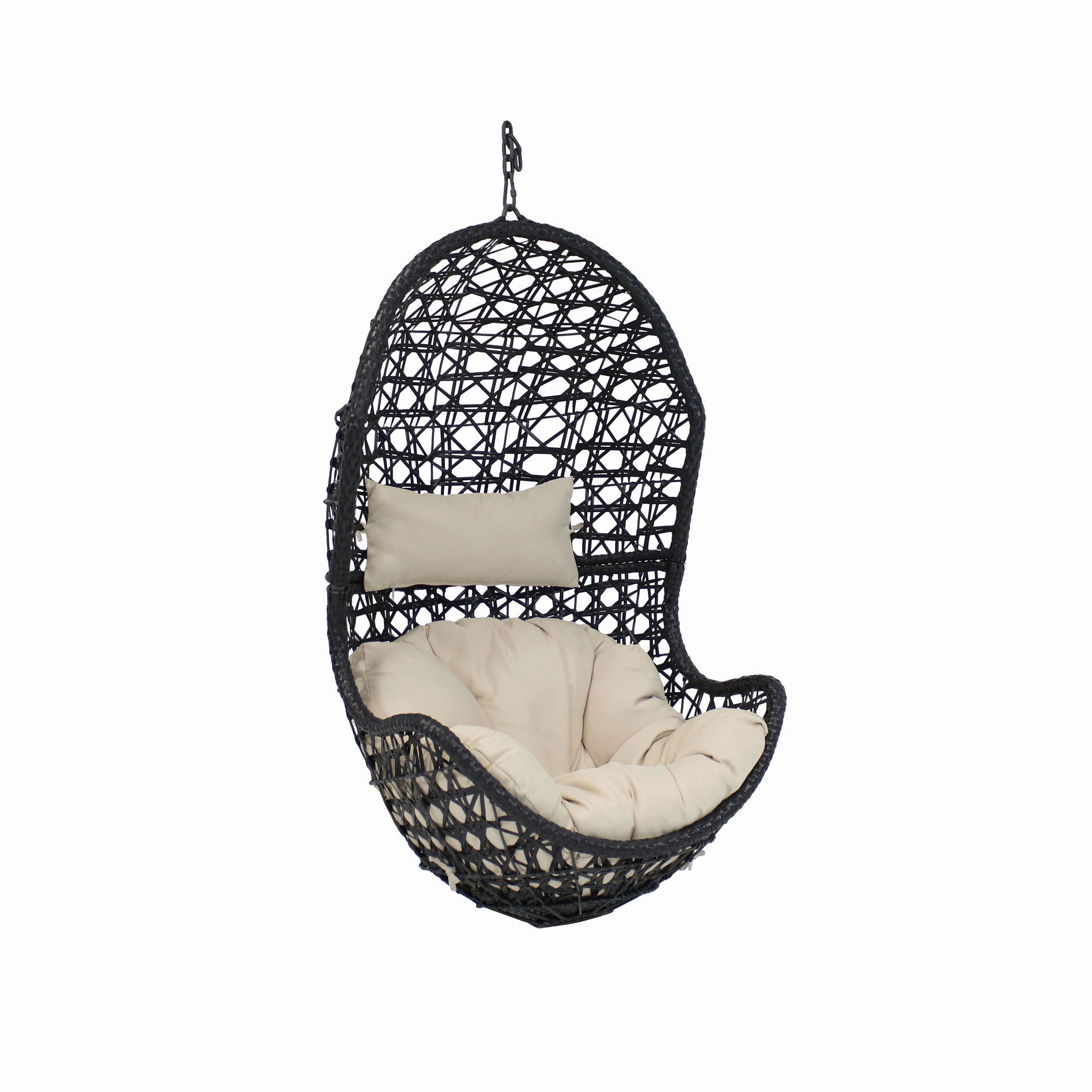 Sunnydaze Cordelia Outdoor Hanging Egg Chair with Cushionegg swing chair for outdoor use