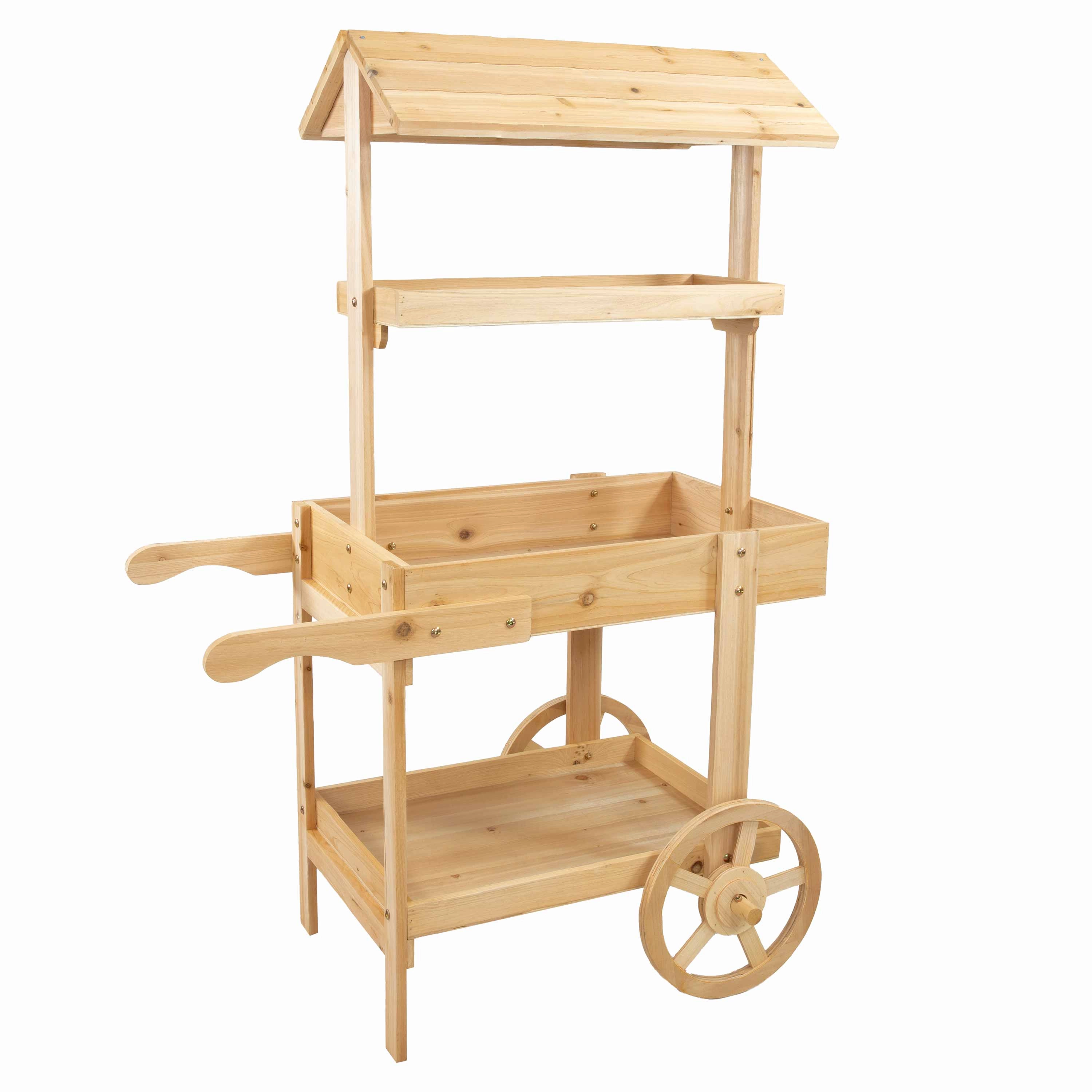 Sunnydaze Country Market Flower Cart Display Stand - 49.25 H
