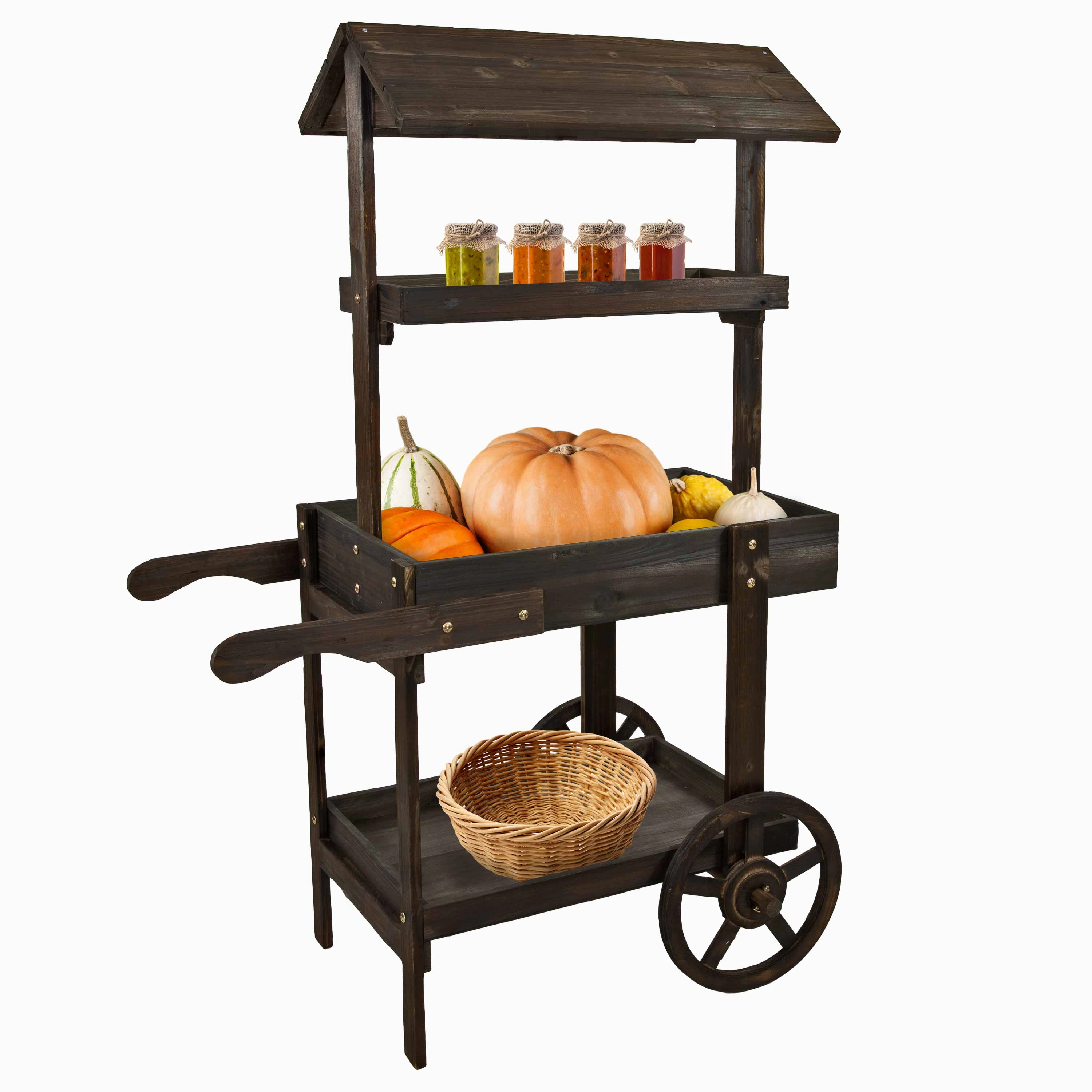 Sunnydaze Country Market Flower Cart Display Stand - 49.25 H decorative outdoor planter box designs