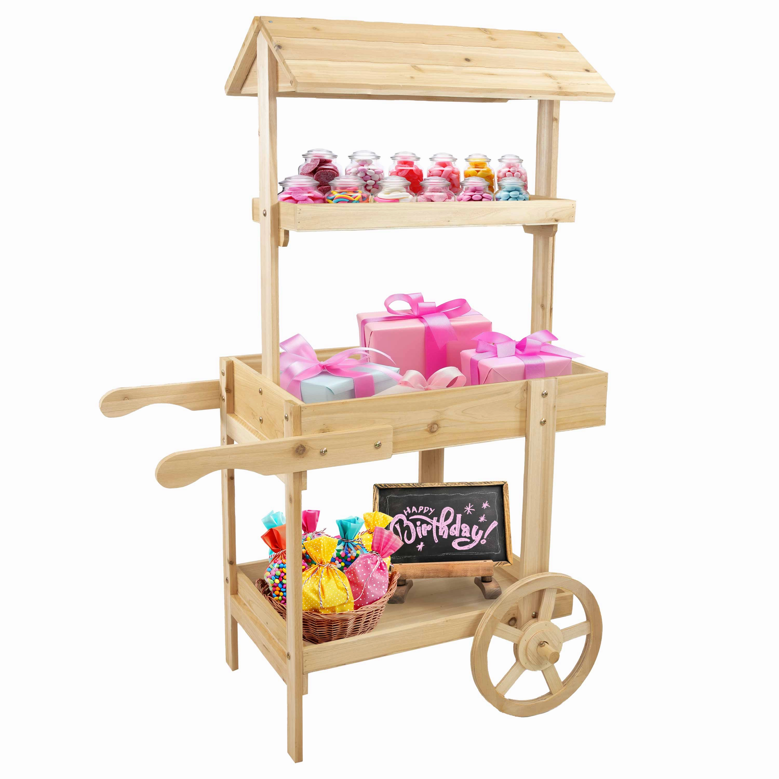 Sunnydaze Country Market Flower Cart Display Stand - 49.25 H