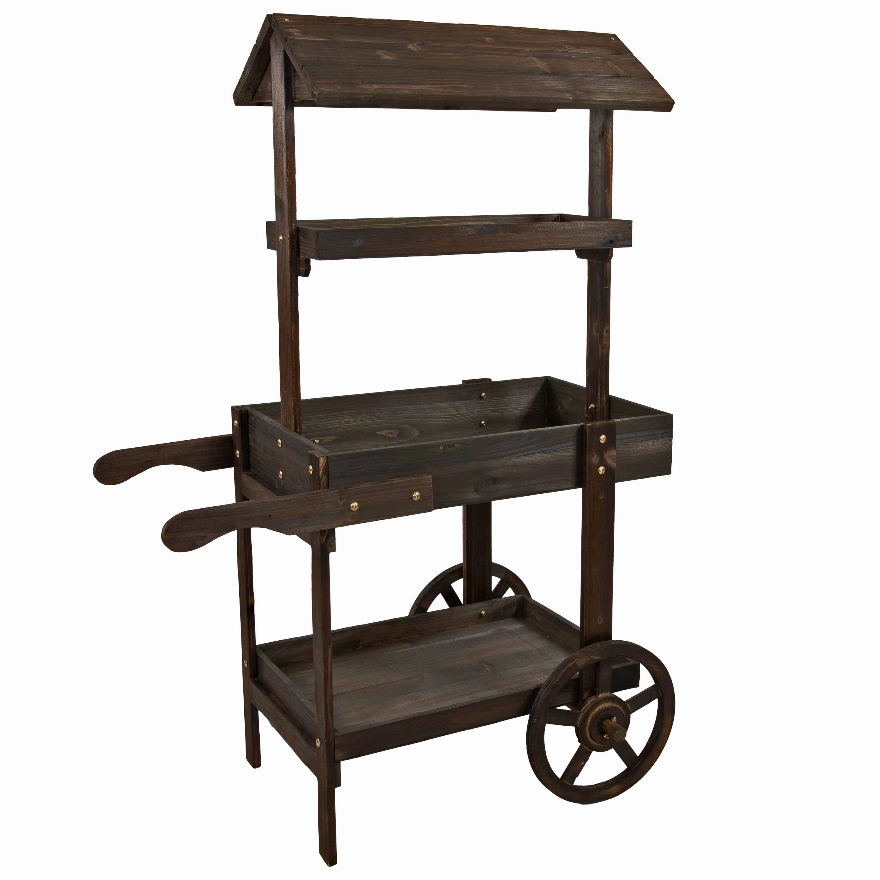 Sunnydaze Country Market Flower Cart Display Stand - 49.25 H