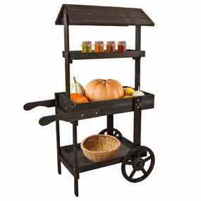 Sunnydaze Country Market Flower Cart Display Stand - 49.25 H decorative outdoor planter box designs