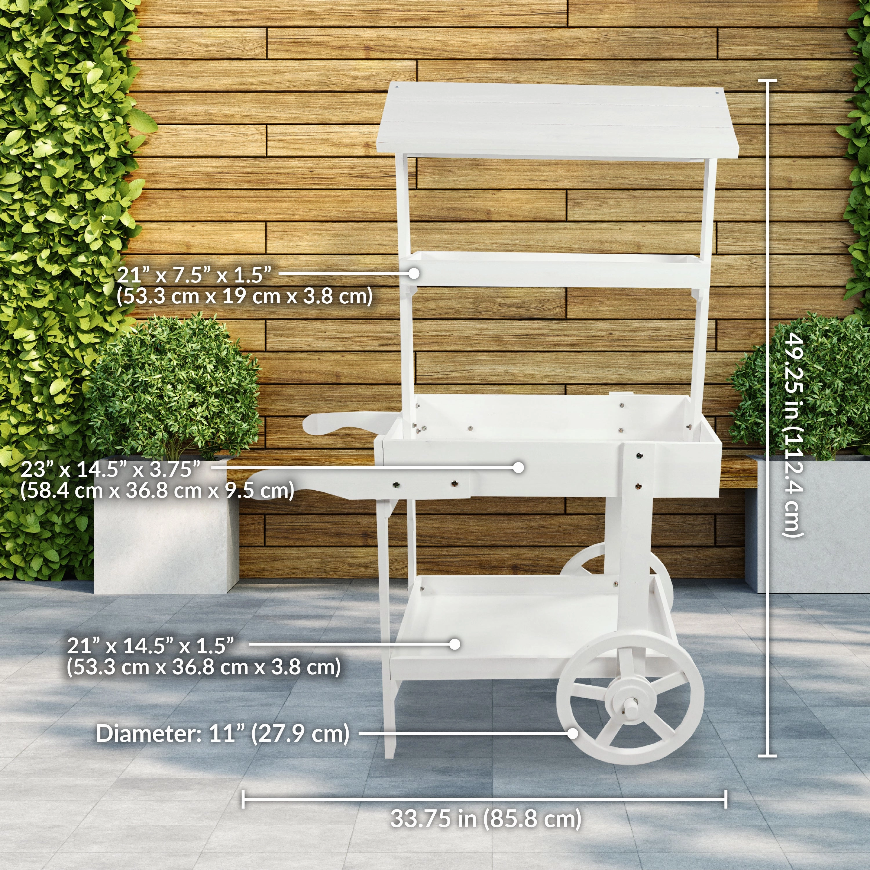 Sunnydaze Country Market Flower Cart Display Stand - 49.25 H