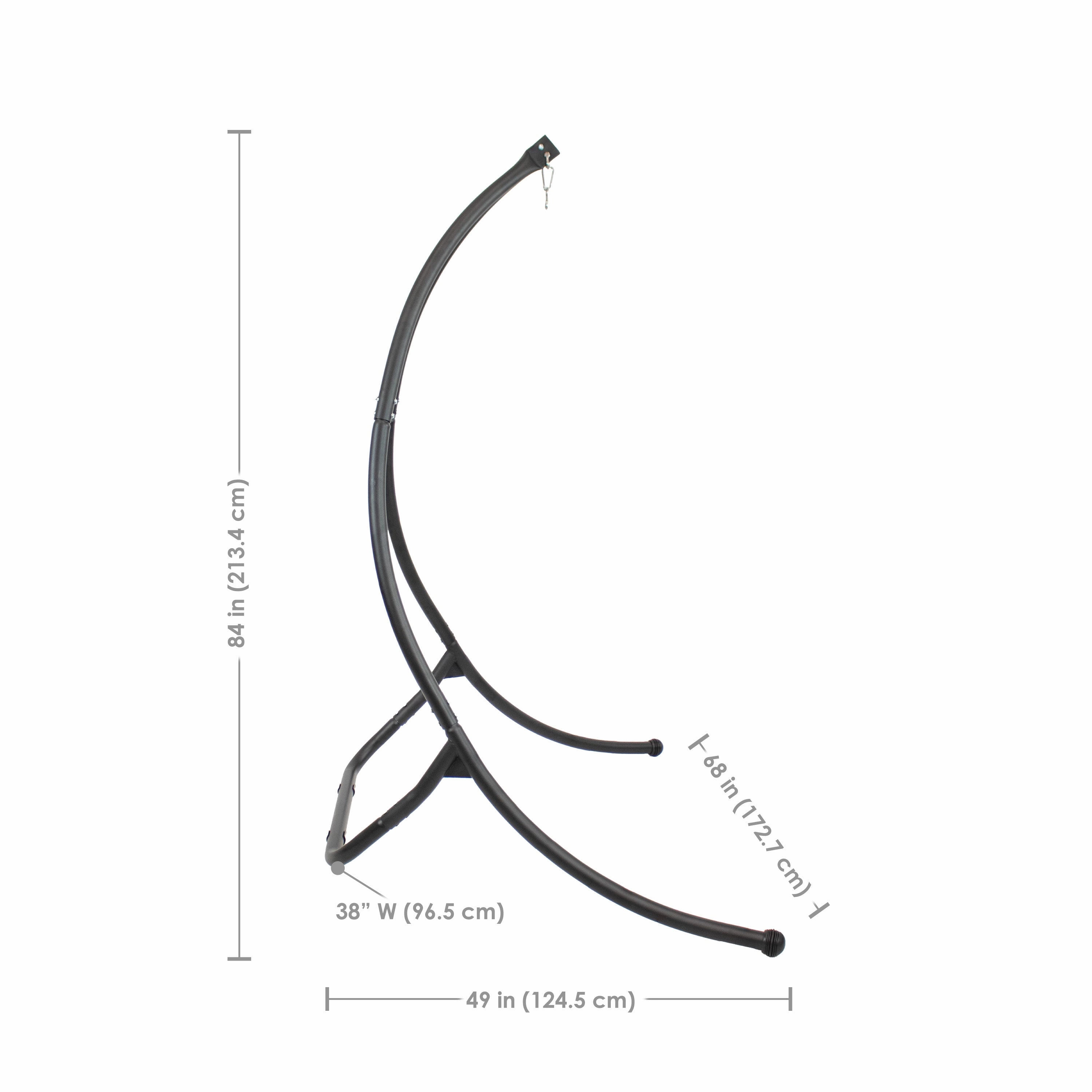 Sunnydaze Curved Steel Hammock Chair Stand - 84" H