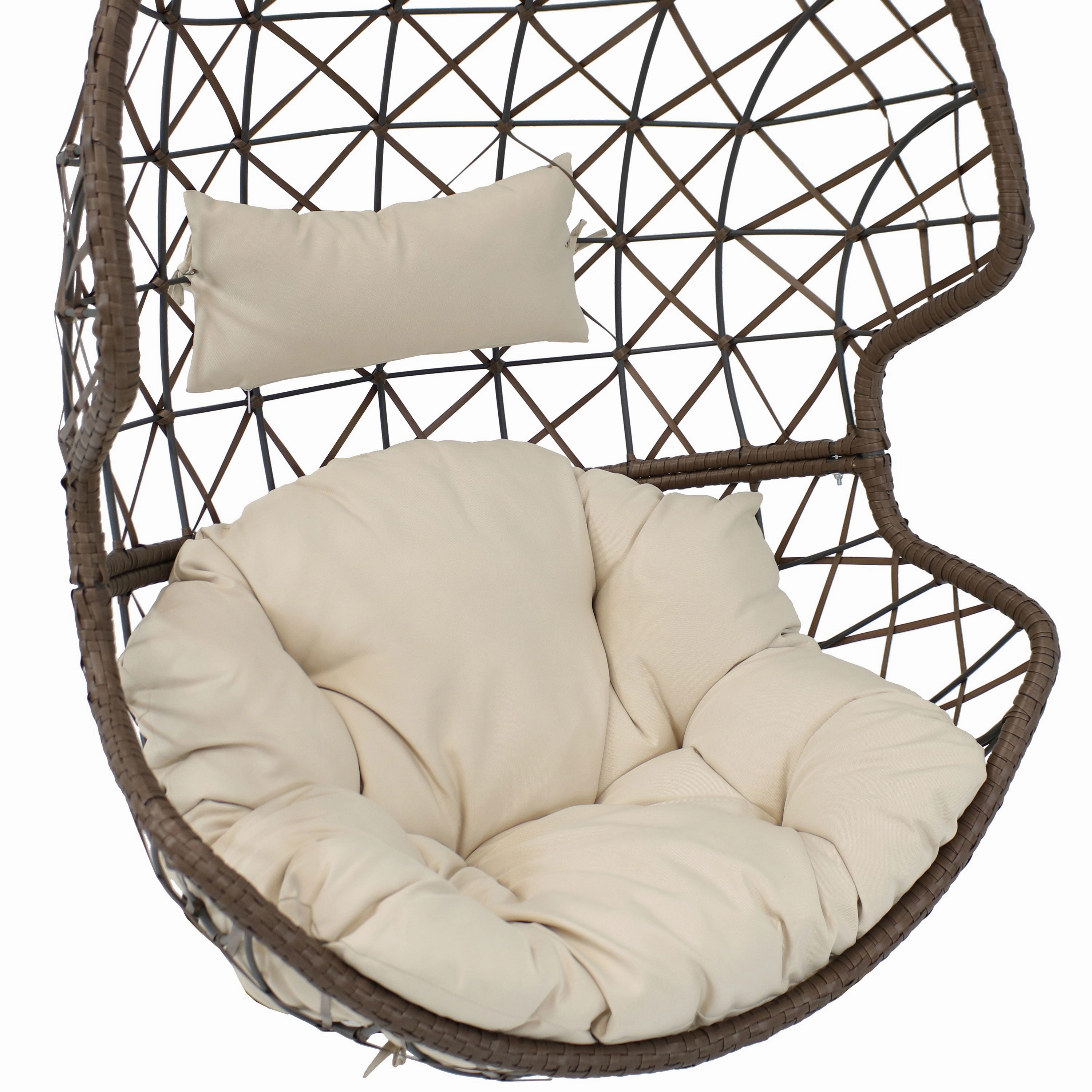 Sunnydaze Danielle Outdoor Hanging Egg Chair with Cushion