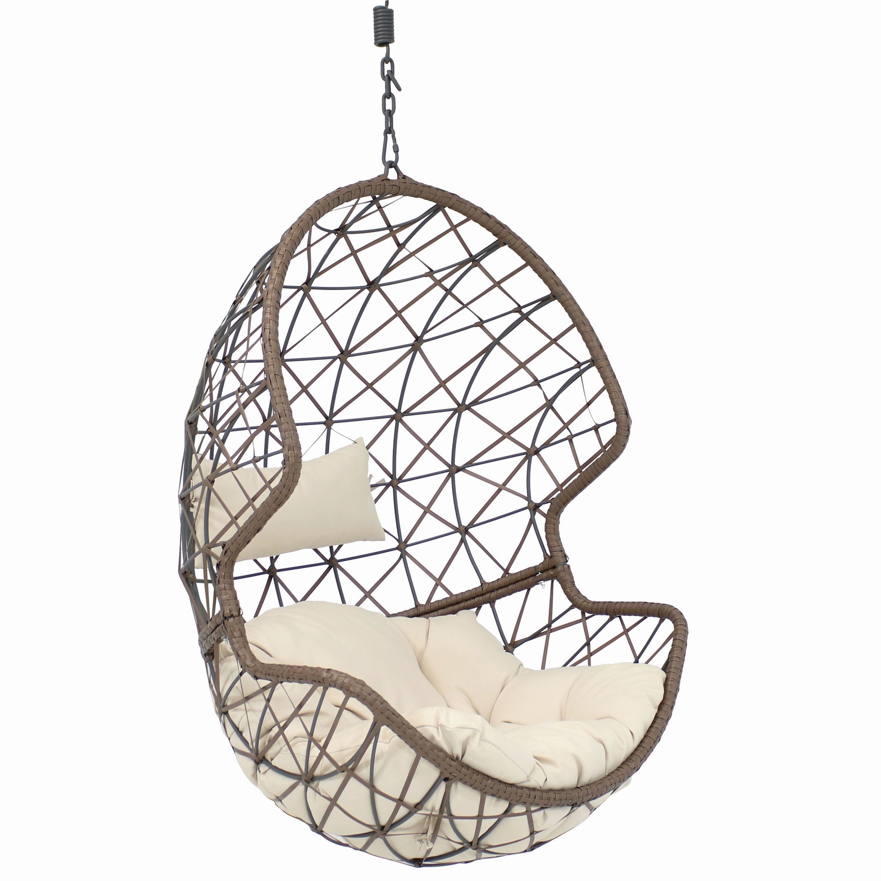 Sunnydaze Danielle Outdoor Hanging Egg Chair with Cushionegg swing chair for outdoor use