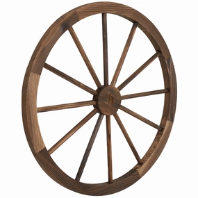 Sunnydaze Decorative Rustic Wooden Wagon Wheeloutdoor garden decorative ornaments