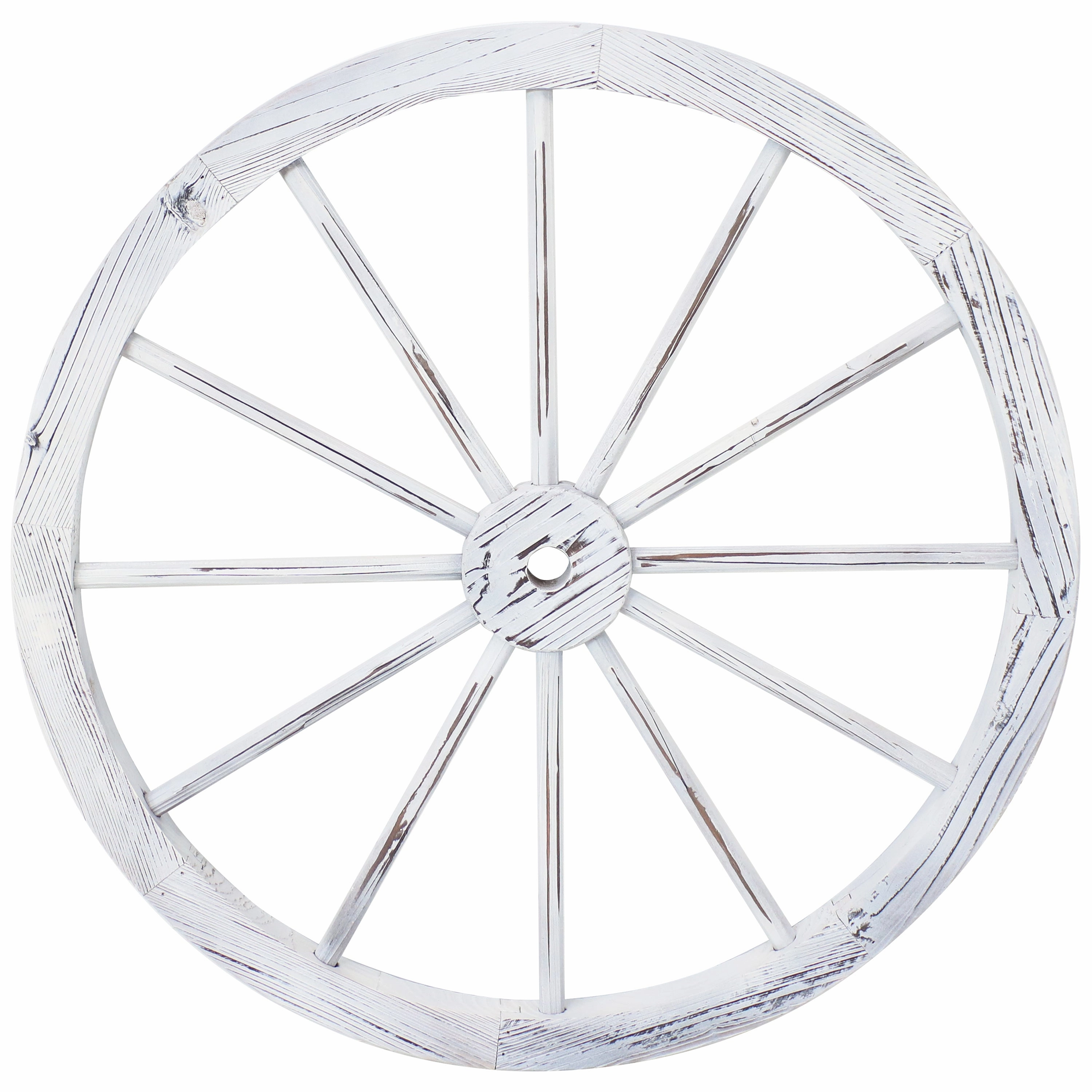 Sunnydaze Decorative Rustic Wooden Wagon Wheel