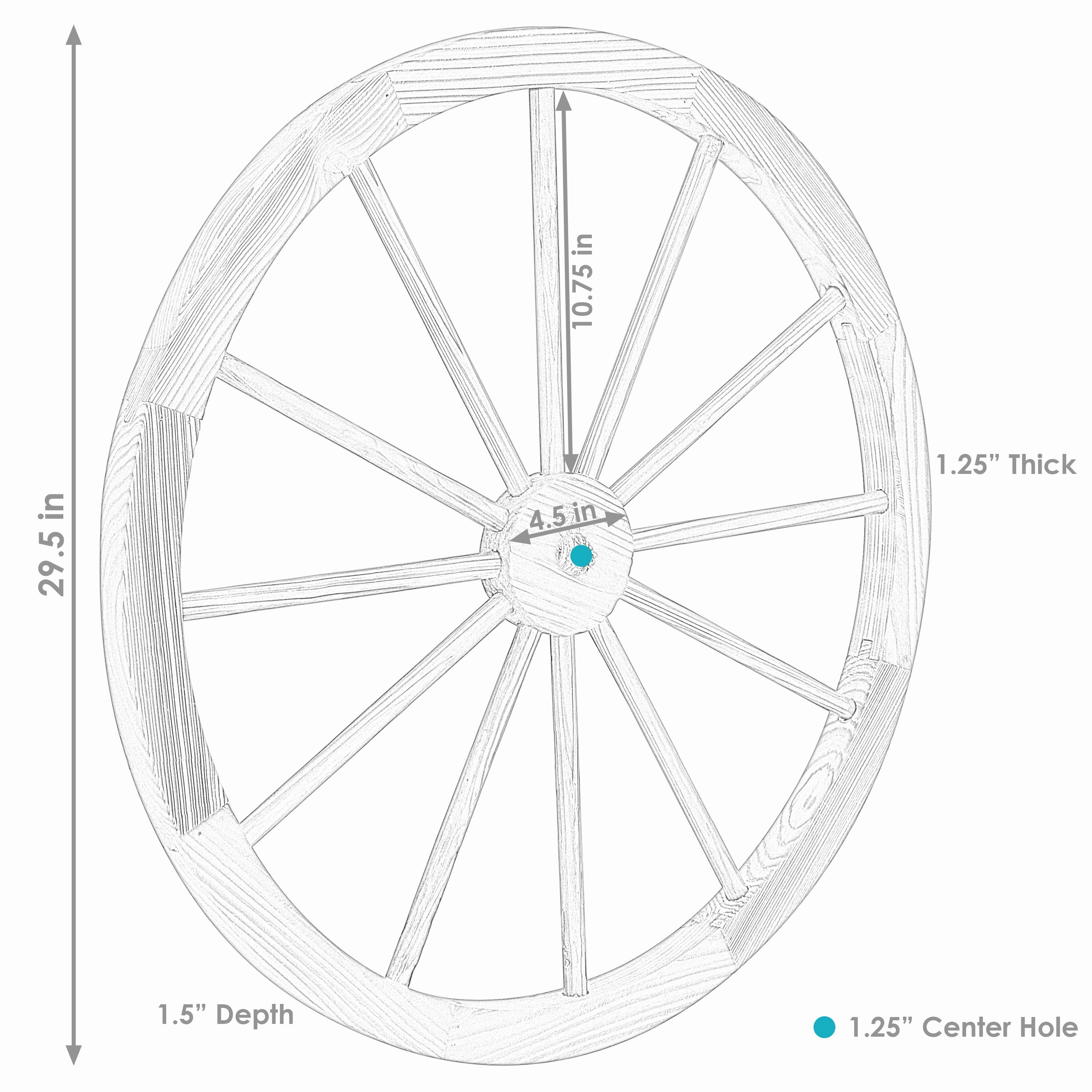 Sunnydaze Decorative Rustic Wooden Wagon Wheel
