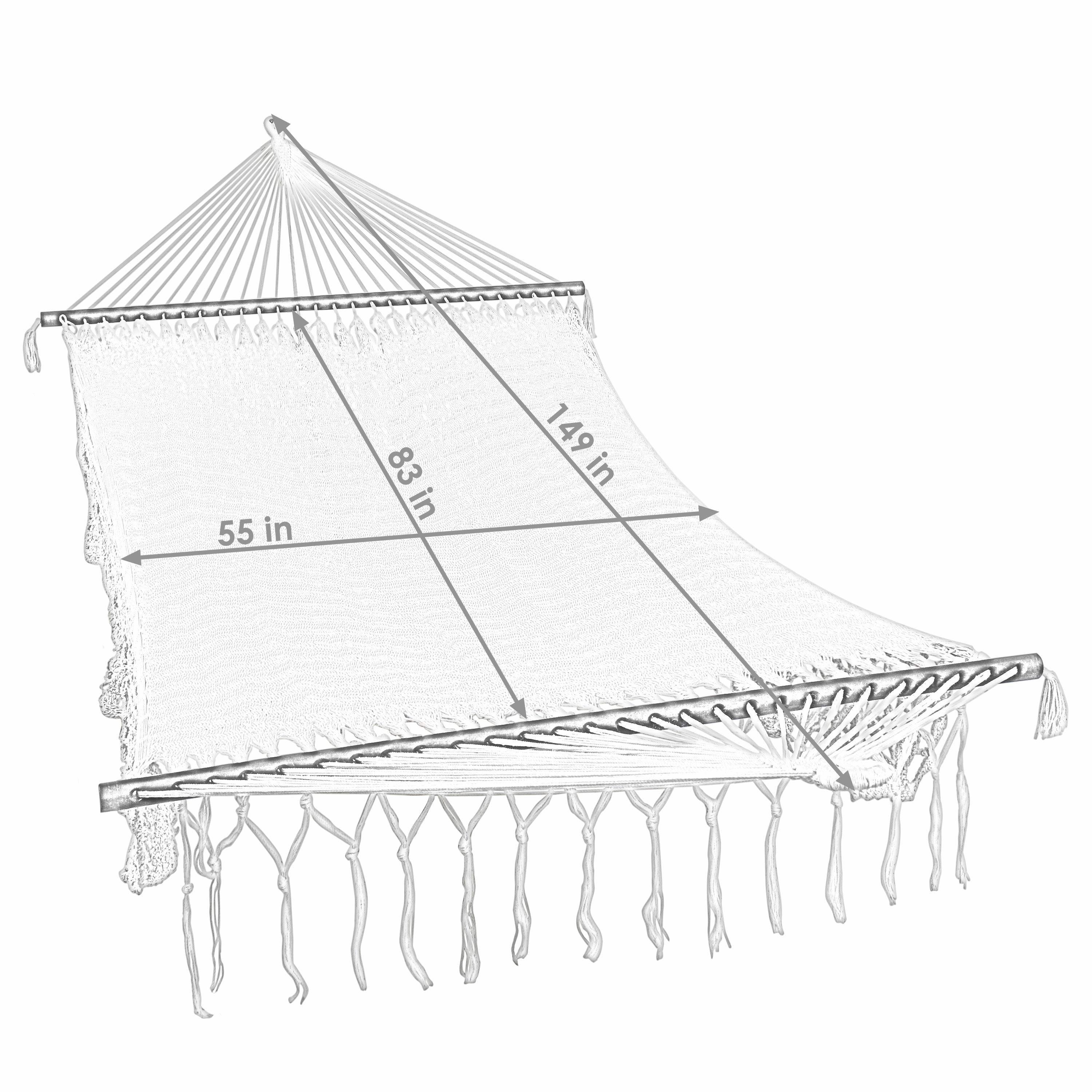 Sunnydaze Deluxe American Style 2-Person Hammock with Spreader Bars