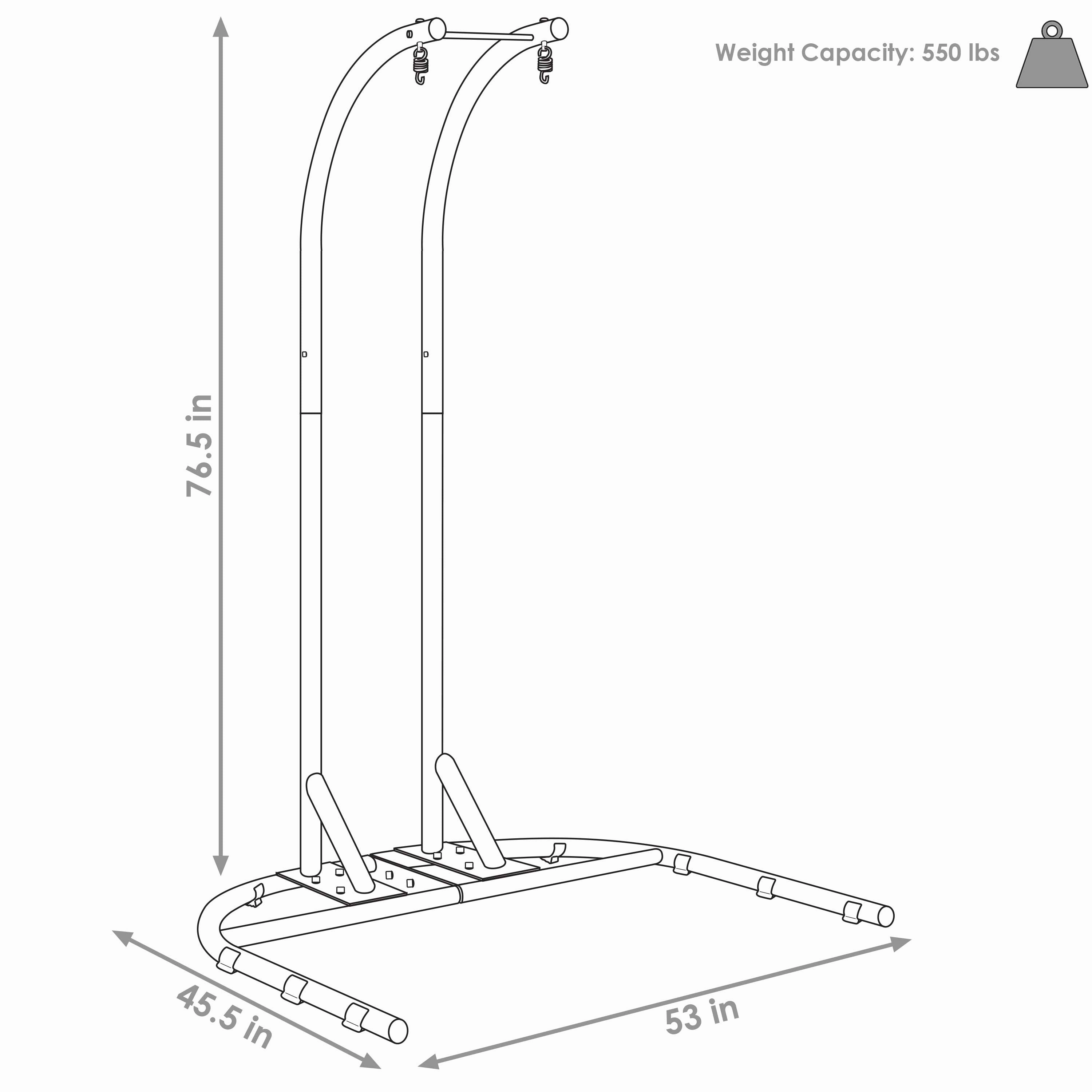 Sunnydaze Deluxe Steel U-Shape Hanging Chair Stand - 76"