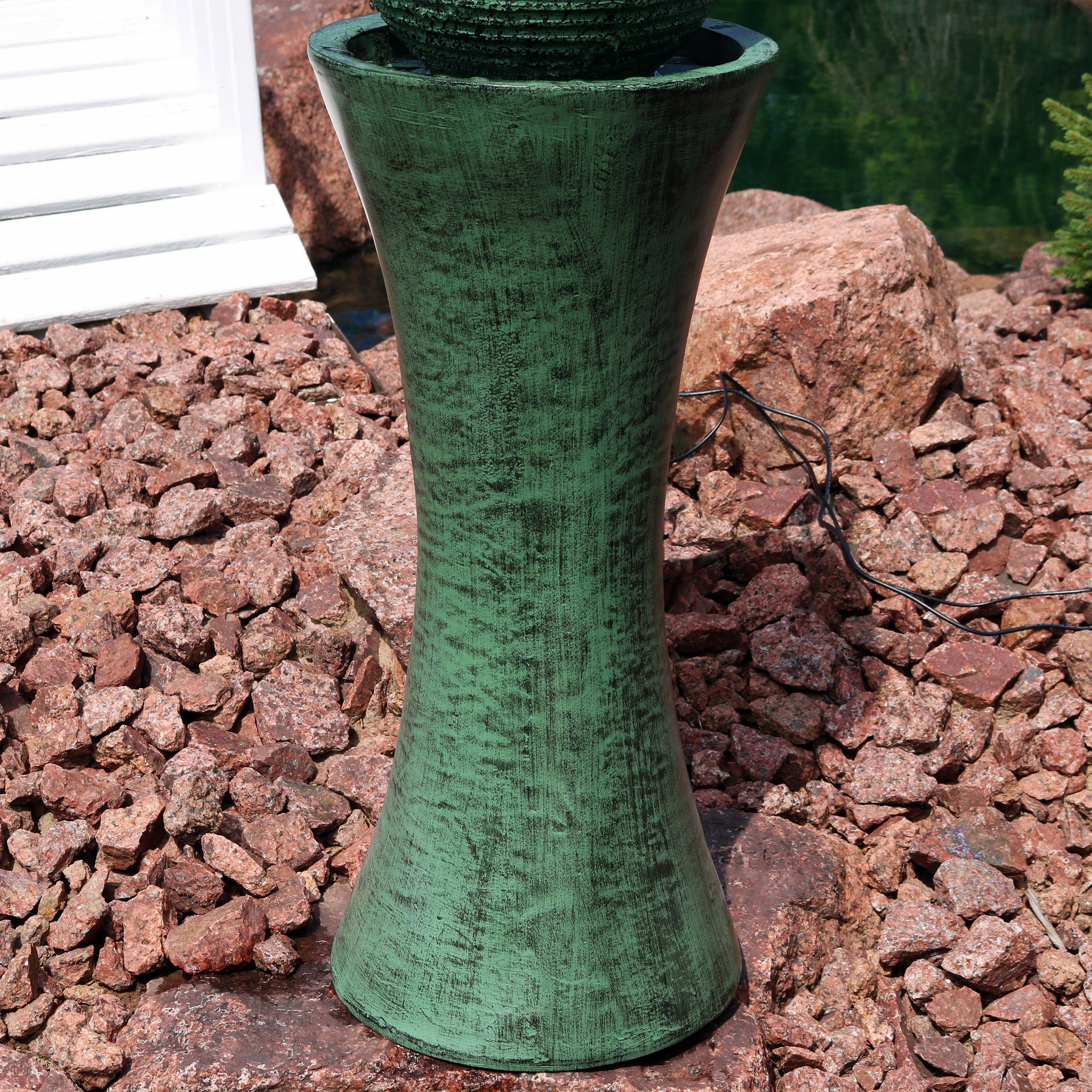 Sunnydaze Desert Spring Solar Powered Fountain with Battery Backup - 30"