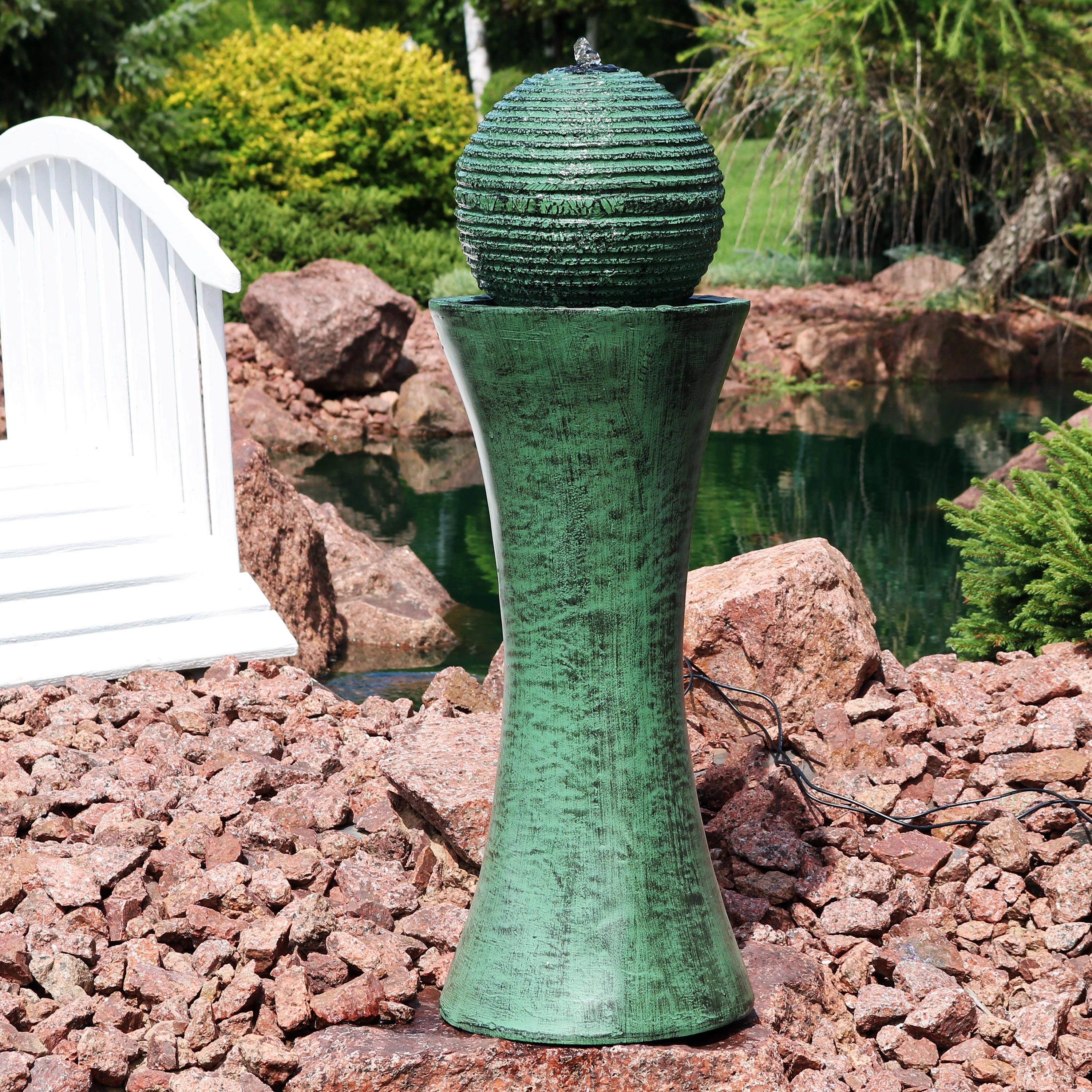 Sunnydaze Desert Spring Solar Powered Fountain with Battery Backup - 30"