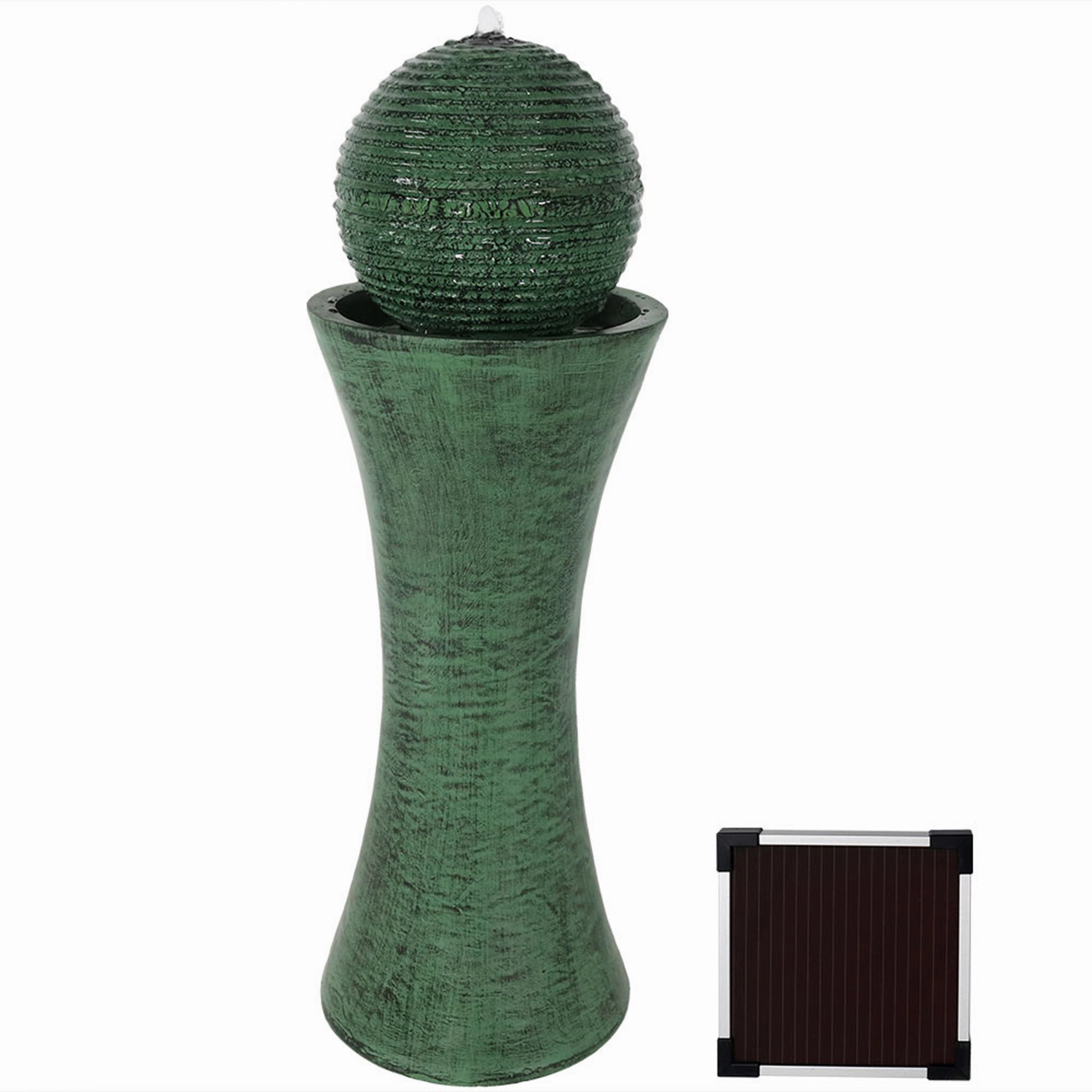Sunnydaze Desert Spring Solar Powered Fountain with Battery Backup - 30"outdoor garden water fountain