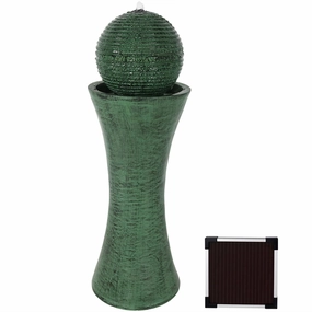 Sunnydaze Desert Spring Solar Powered Fountain with Battery Backup - 30"outdoor garden water fountain