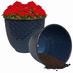 Sunnydaze Dinah Metal Outdoor Plant Pots - 12.5" decorative outdoor planter box designs
