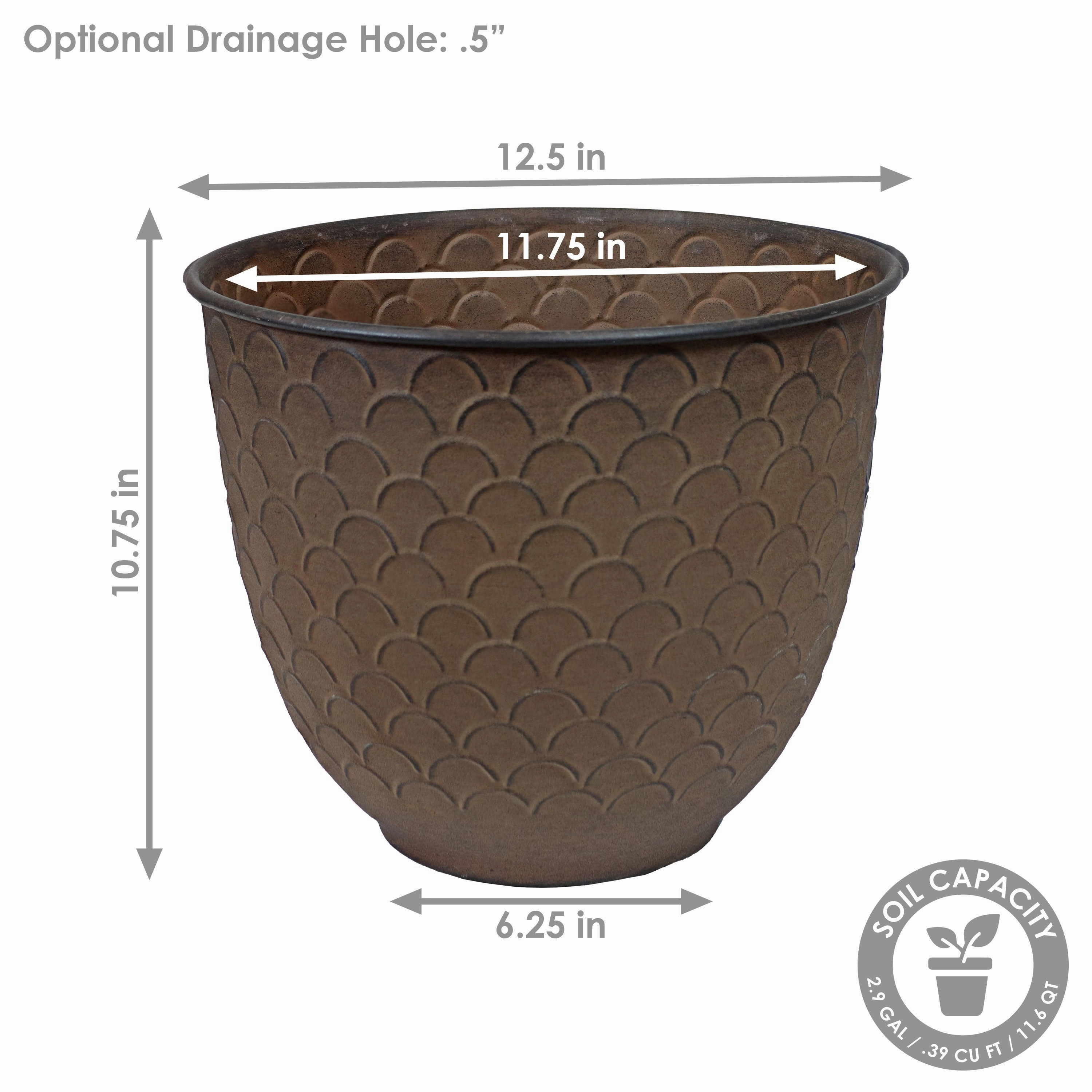 Sunnydaze Dinah Metal Outdoor Plant Pots - 12.5"