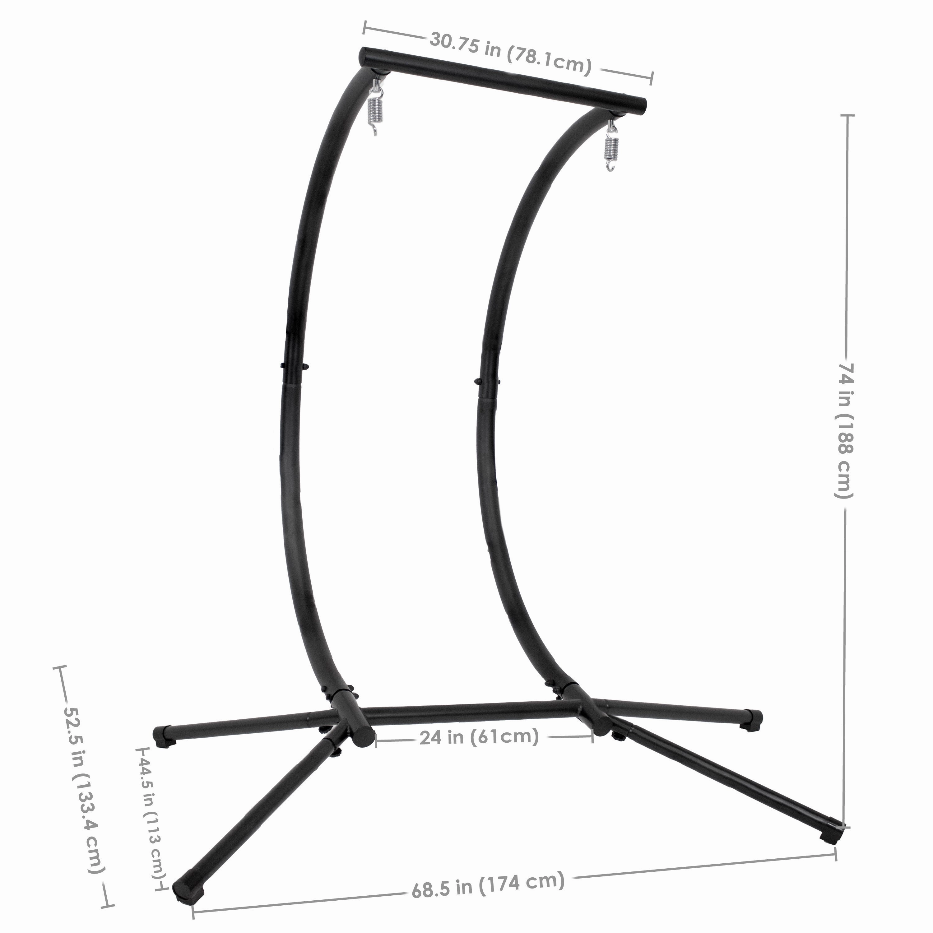 Sunnydaze Double Outdoor Egg Chair Stand - Black Steel