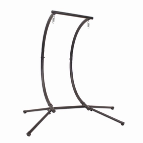 Sunnydaze Double Outdoor Egg Chair Stand - Black Steelegg swing chair for outdoor use