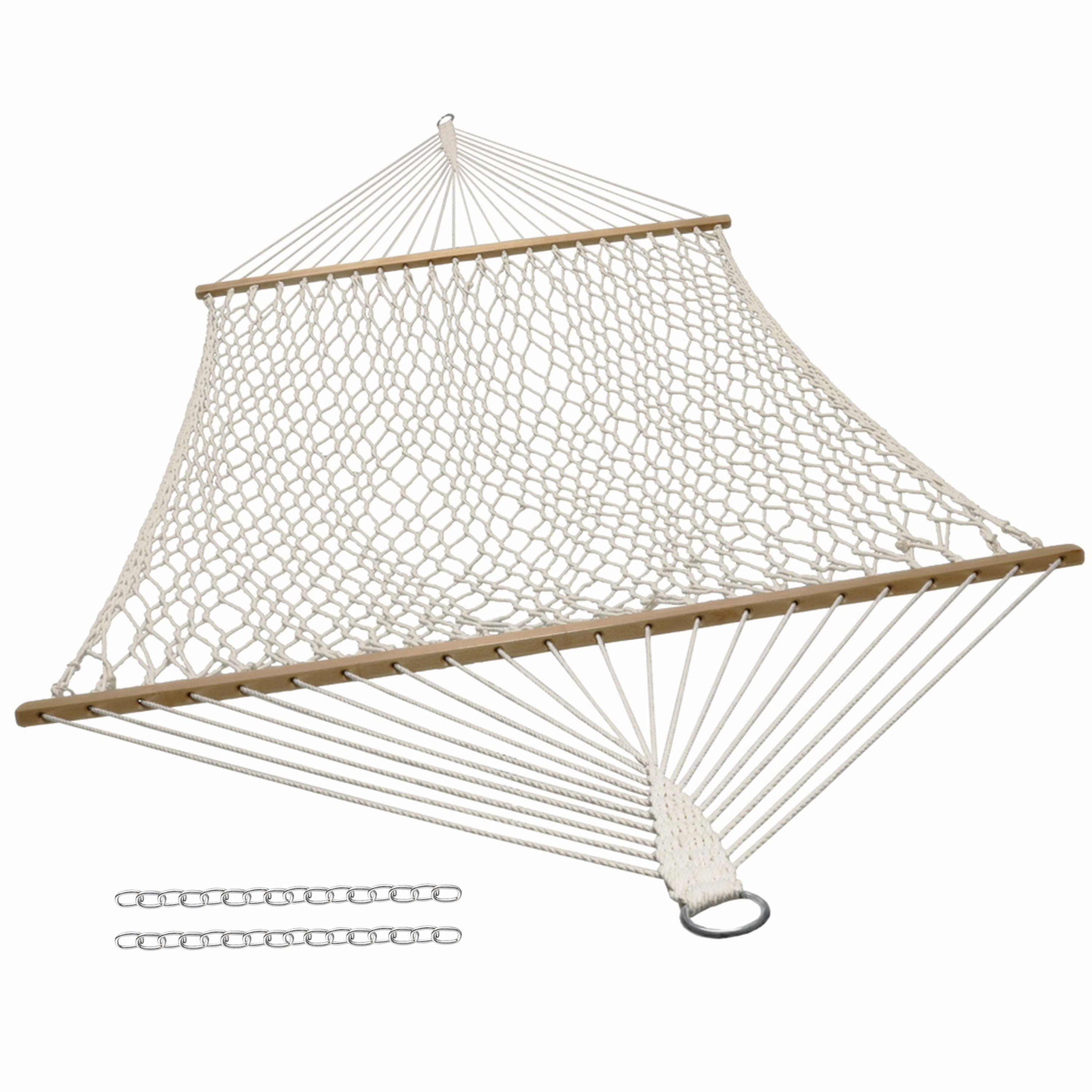 Sunnydaze Double Wide 2-Person Rope Hammock with 15' Stand