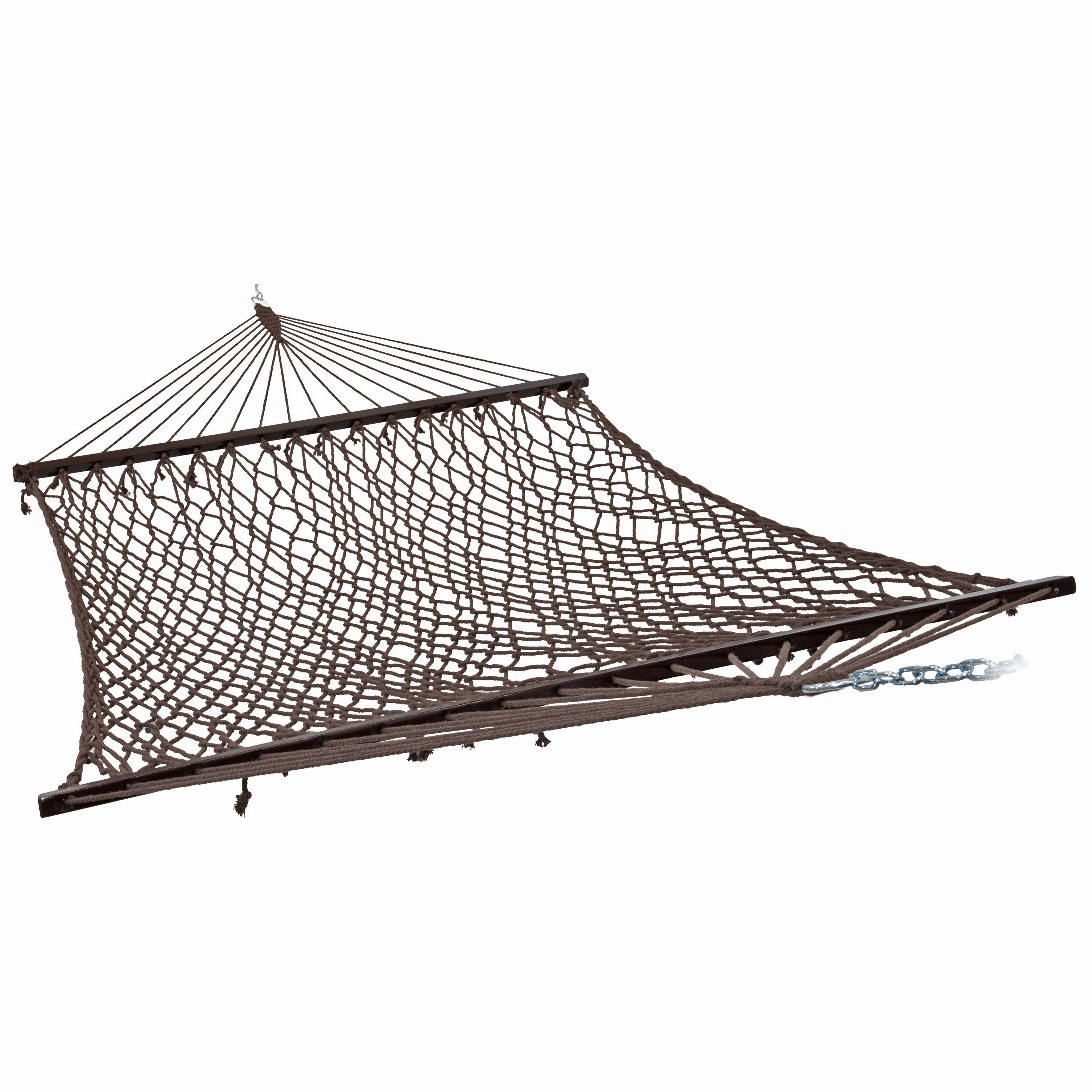 Sunnydaze Double Wide 2-Person Spreader Bar Rope Hammock double size outdoor hammock for couples