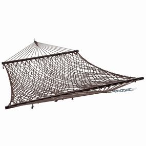 Sunnydaze Double Wide 2-Person Spreader Bar Rope Hammock double size outdoor hammock for couples
