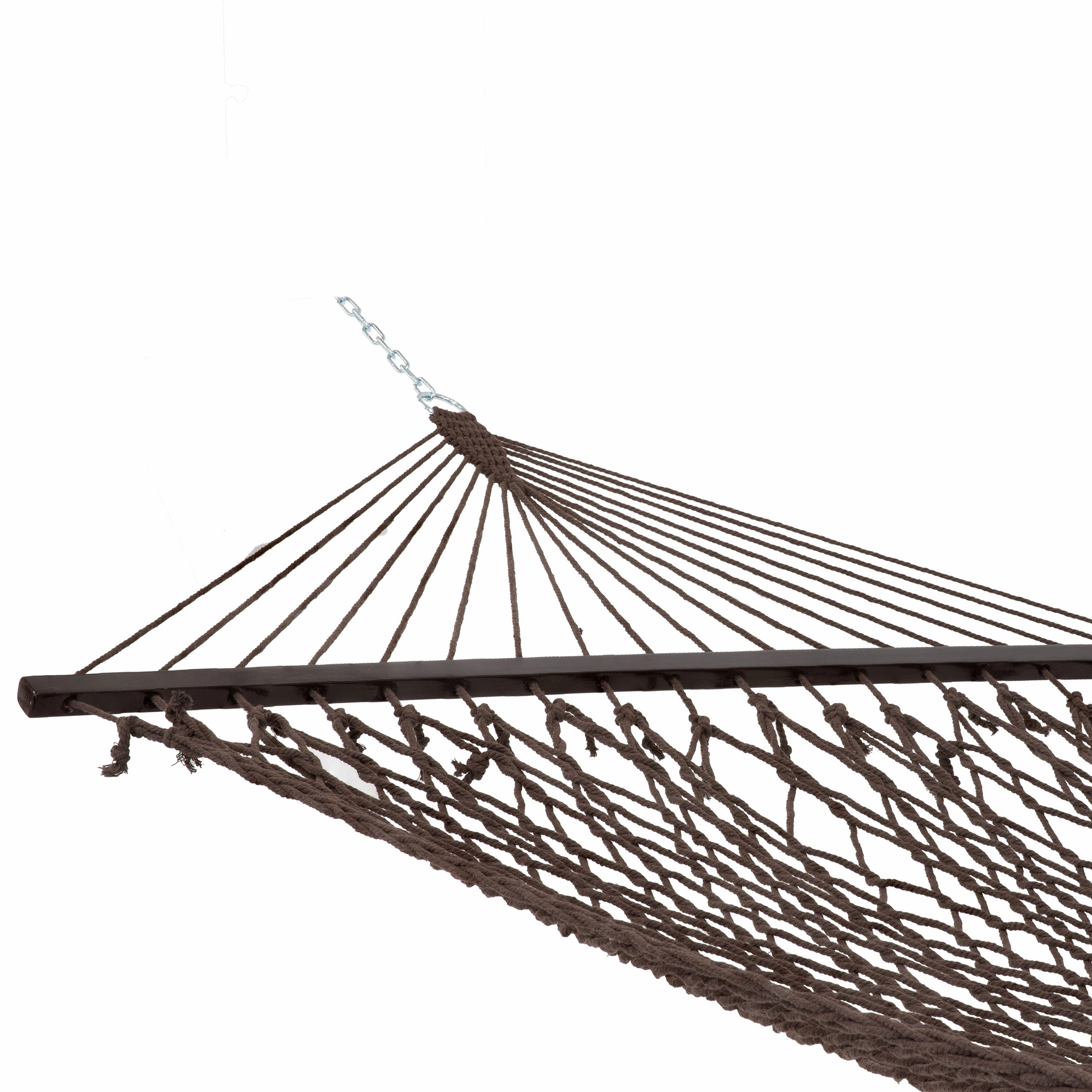 Sunnydaze Double Wide 2-Person Spreader Bar Rope Hammock