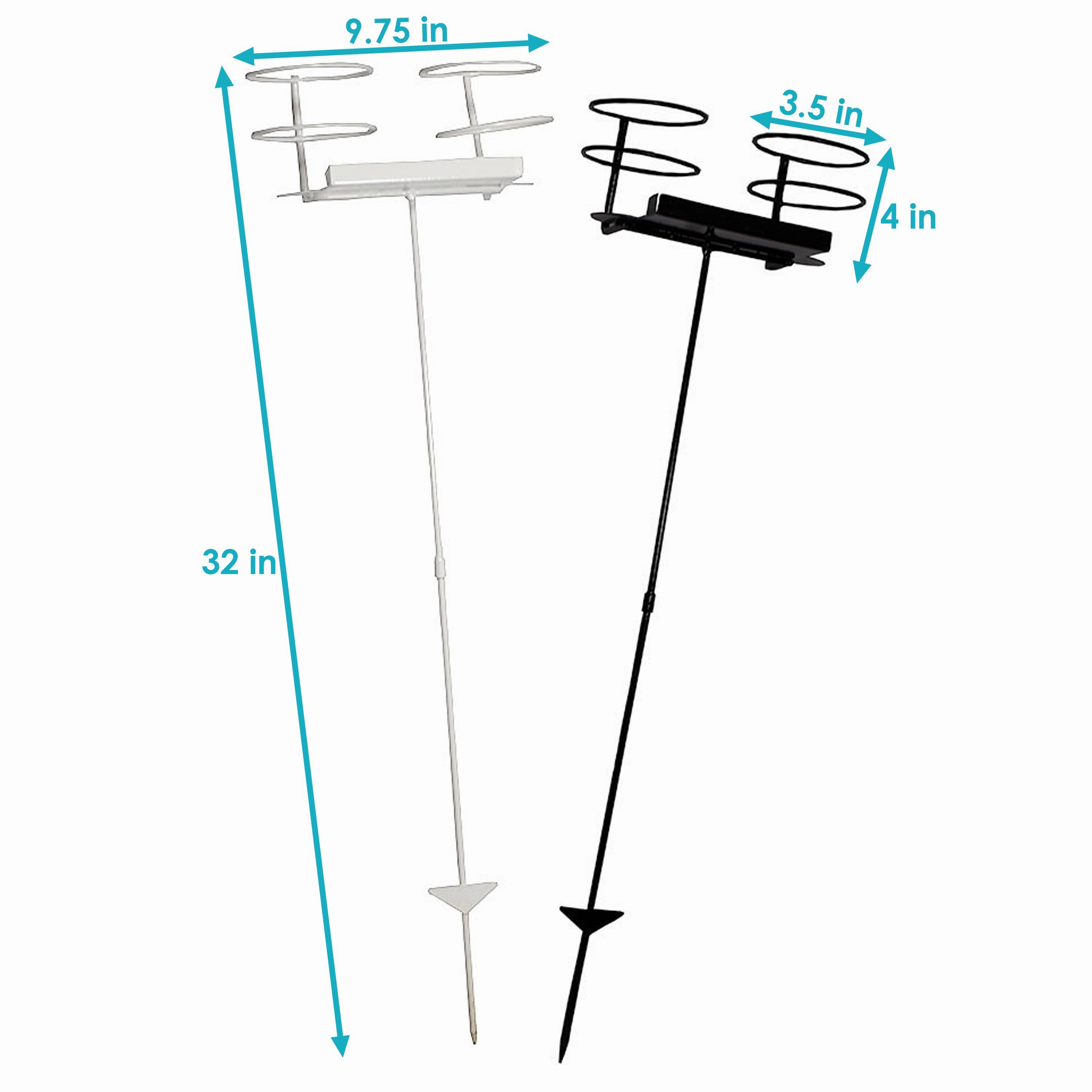 Sunnydaze Dual Outdoor Beverage Drink Holder Stakes - Set of 2
