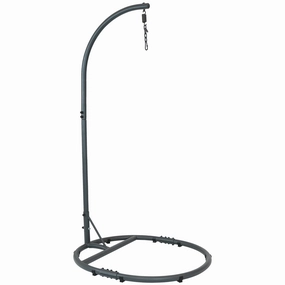 Sunnydaze Egg Chair Stand with Extra-Wide Round Base - 76" Hegg swing chair for outdoor use