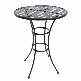 Sunnydaze Elegant Round Black Wrought Iron Bar Table - 30" Diameteroutdoor patio furniture set
