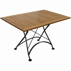 Sunnydaze European Chestnut Wood Folding Dining Table - 48" x 32"outdoor patio furniture set