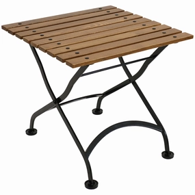 Sunnydaze European Chestnut Wood Folding Square Side Table - 20" - Brownoutdoor patio furniture set