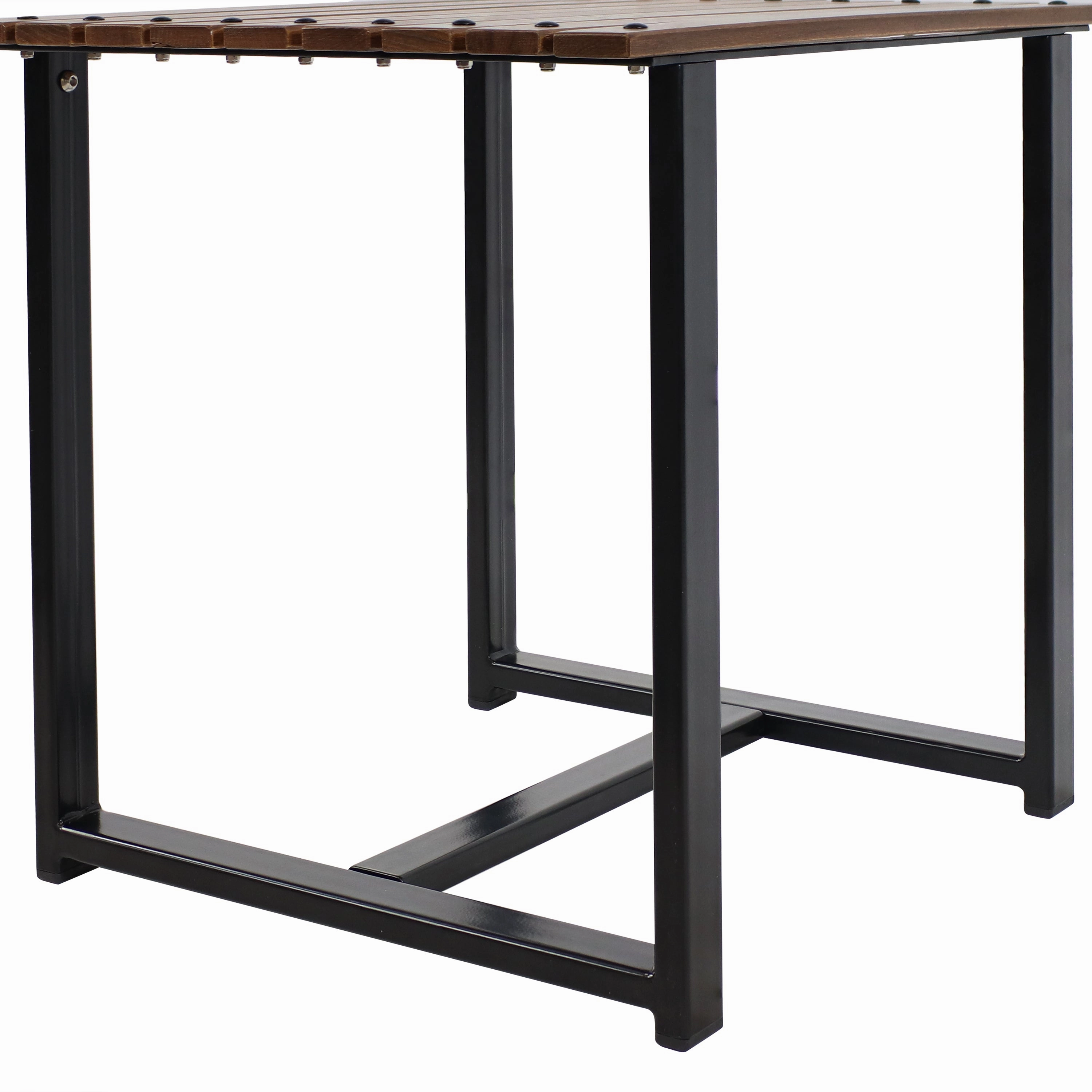 Sunnydaze European Chestnut Wood Rectangle Side Table