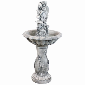 Sunnydaze Fairy Flower Solar Outdoor Fountain with Battery Backup - 42.5"outdoor garden water fountain
