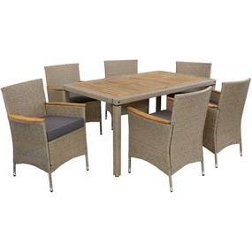 Sunnydaze Foxford 7-Piece Outdoor Patio Dining Set with Cushionsoutdoor patio furniture set