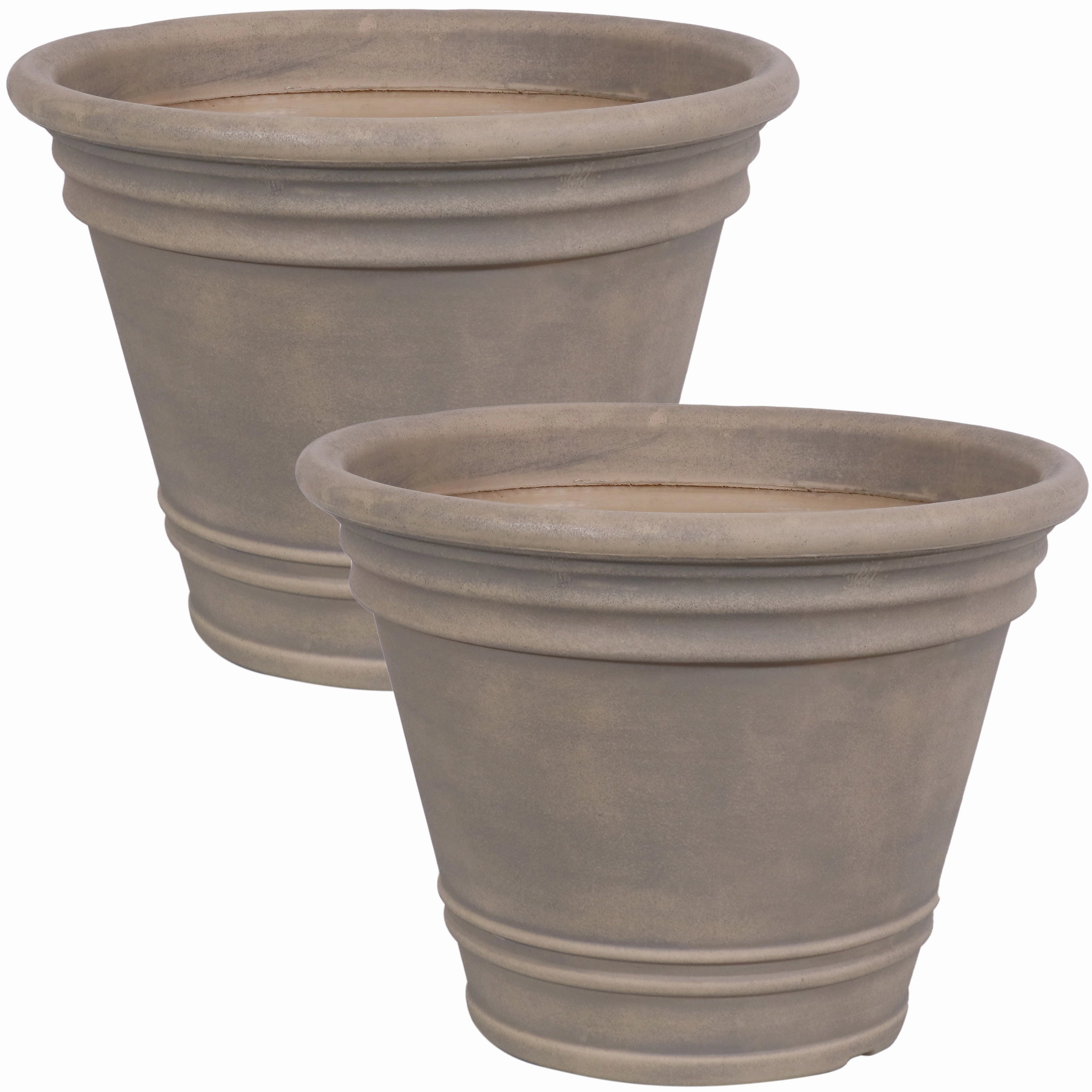 Sunnydaze Franklin Polyresin Outdoor Flowerpot Planter